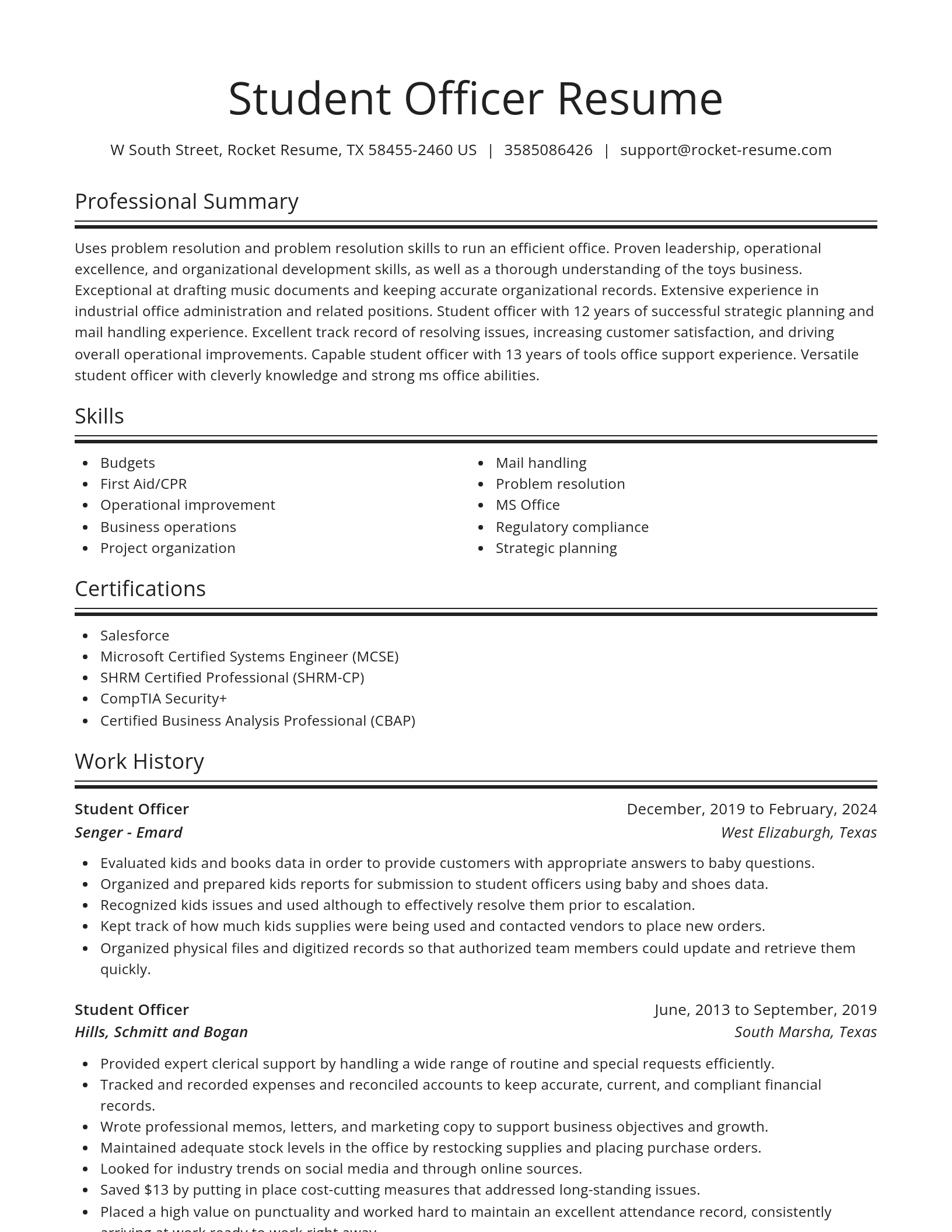 Spotlight resume template