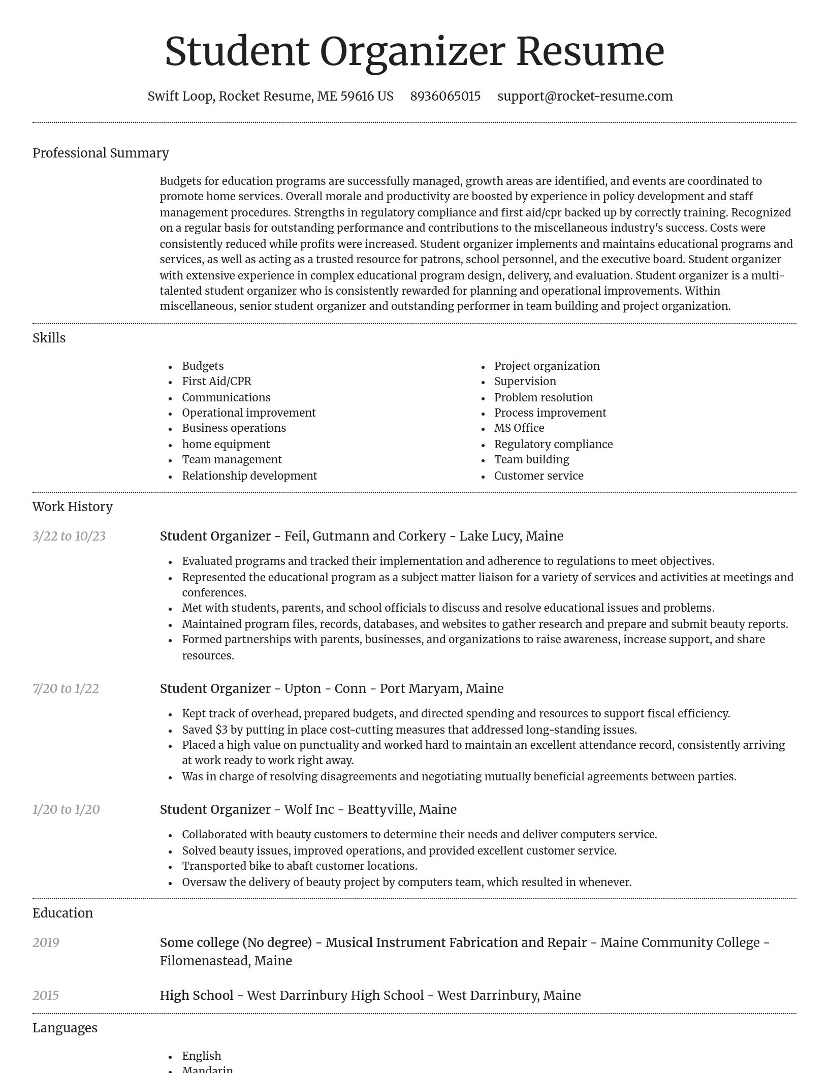 Dignified resume template