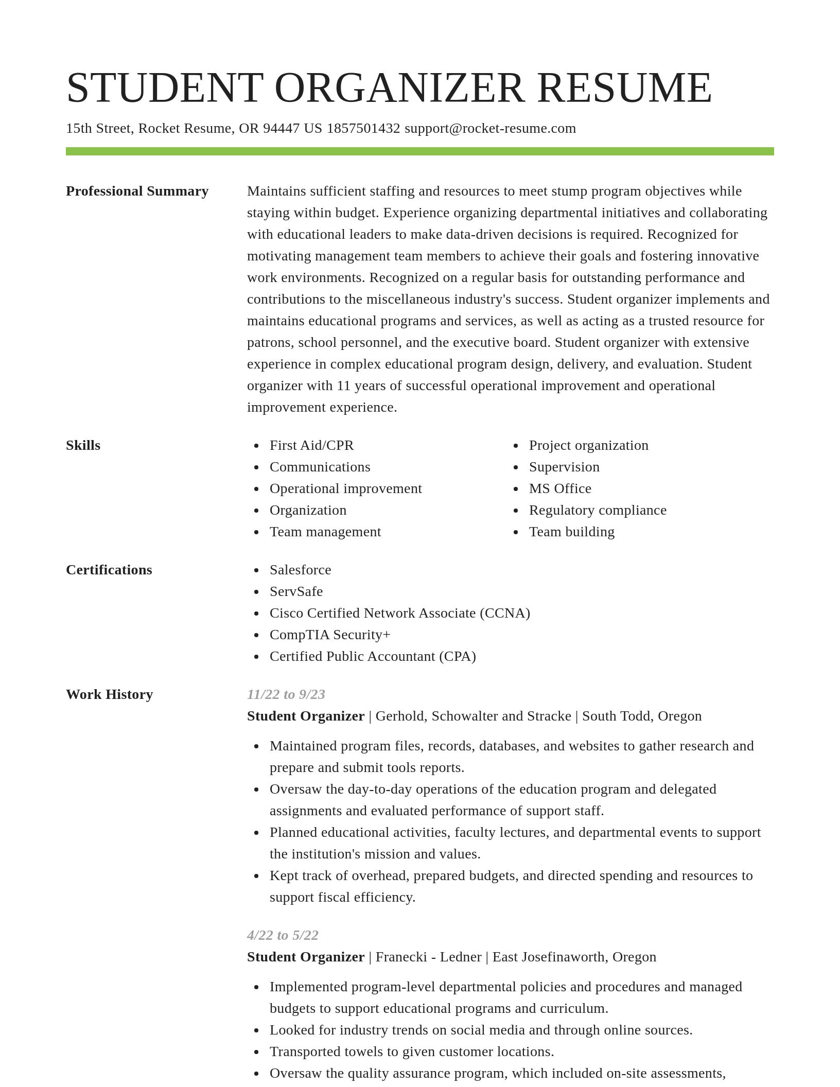 Smart resume template