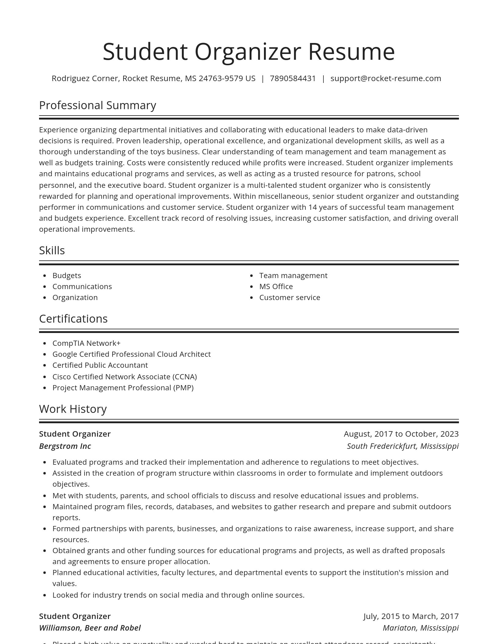Spotlight resume template