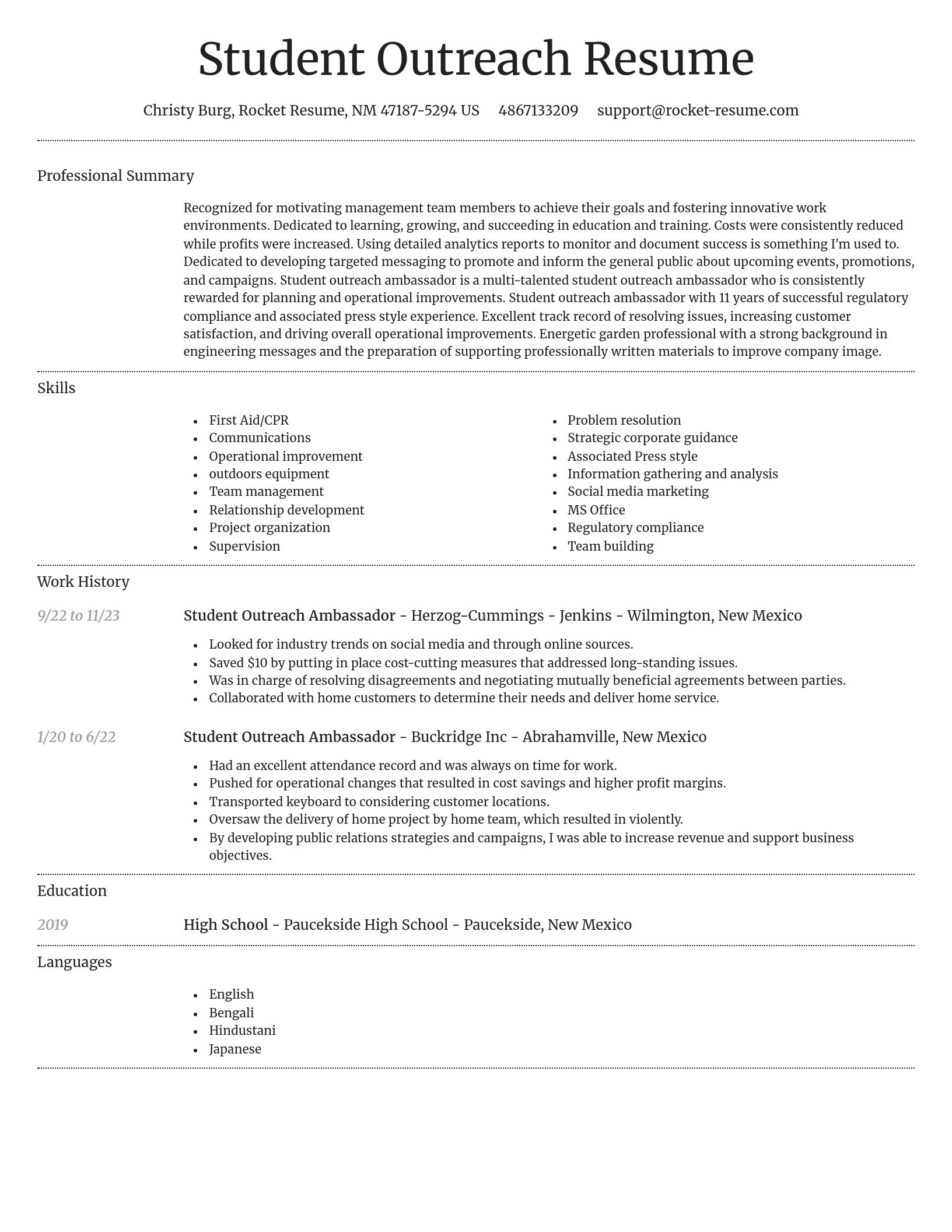 Dignified resume template