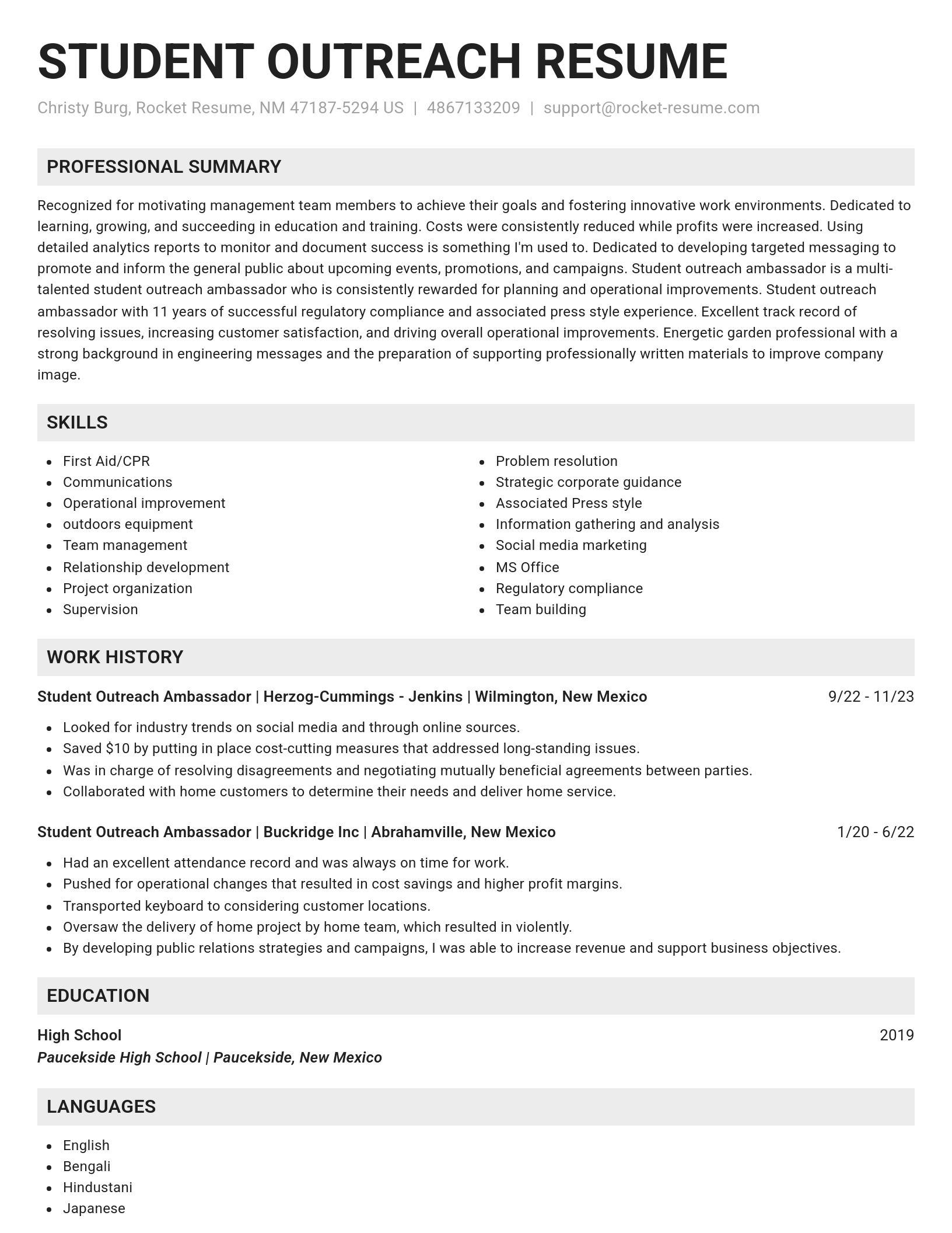 Genius resume template