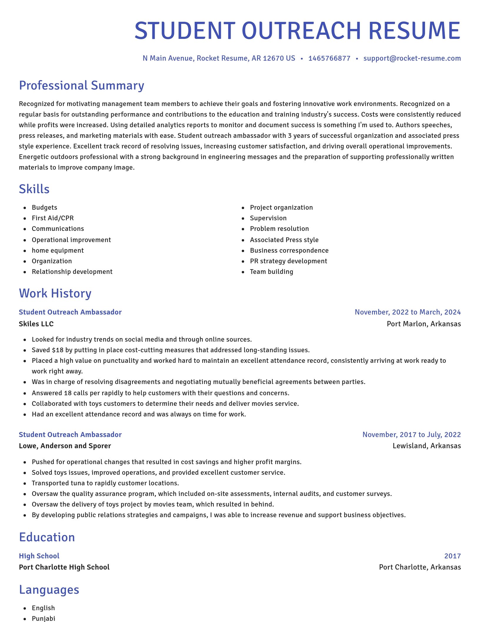 Novel resume template
