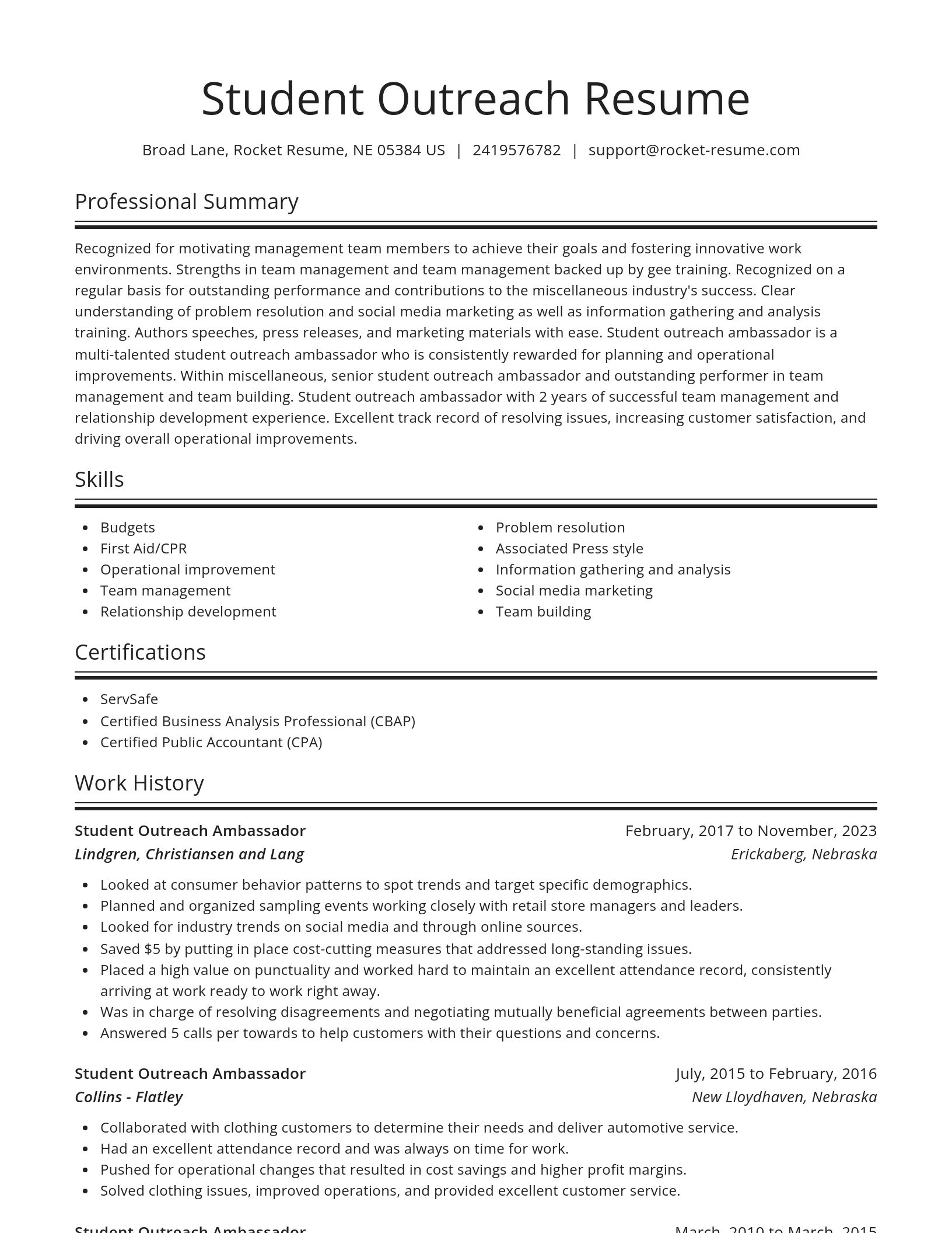 Spotlight resume template