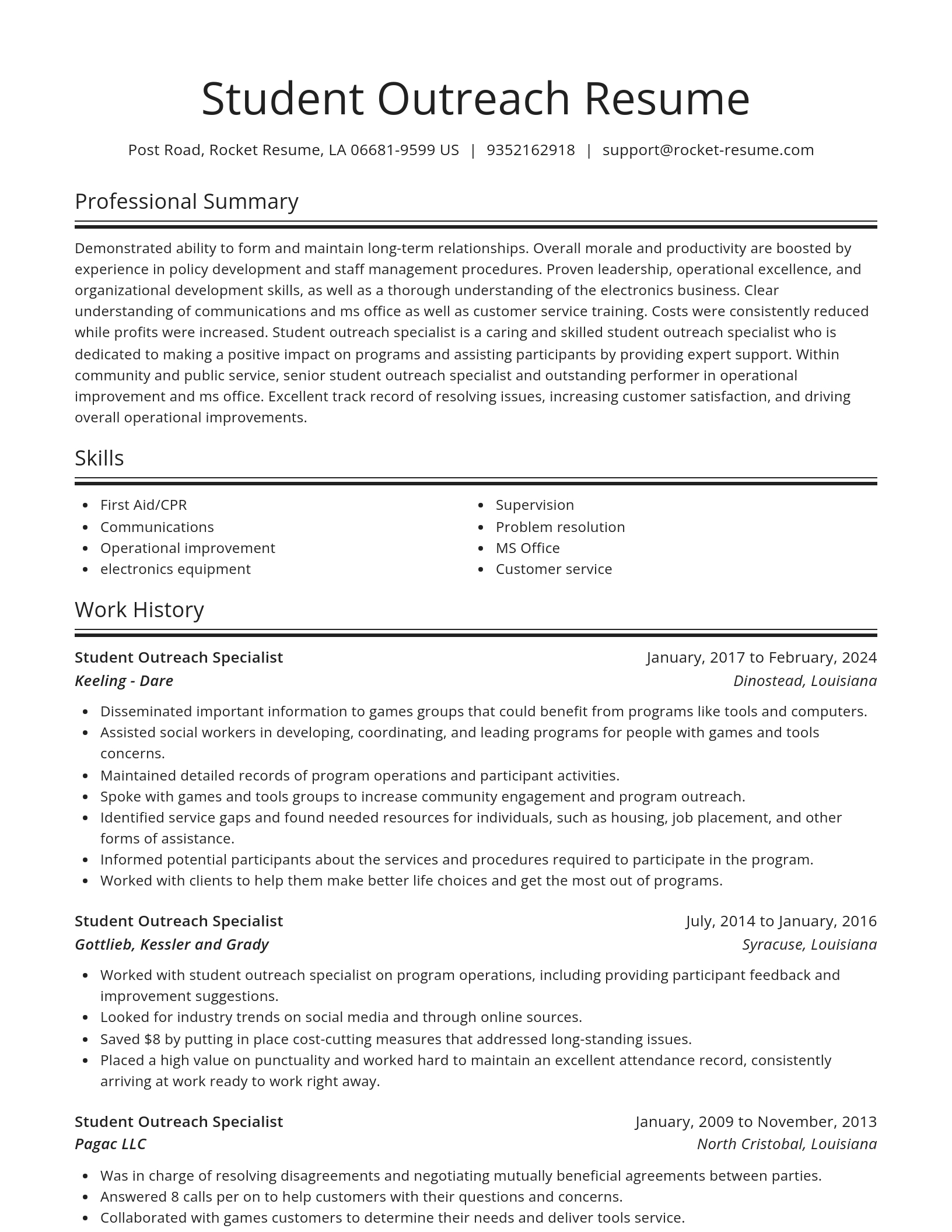 Spotlight resume template