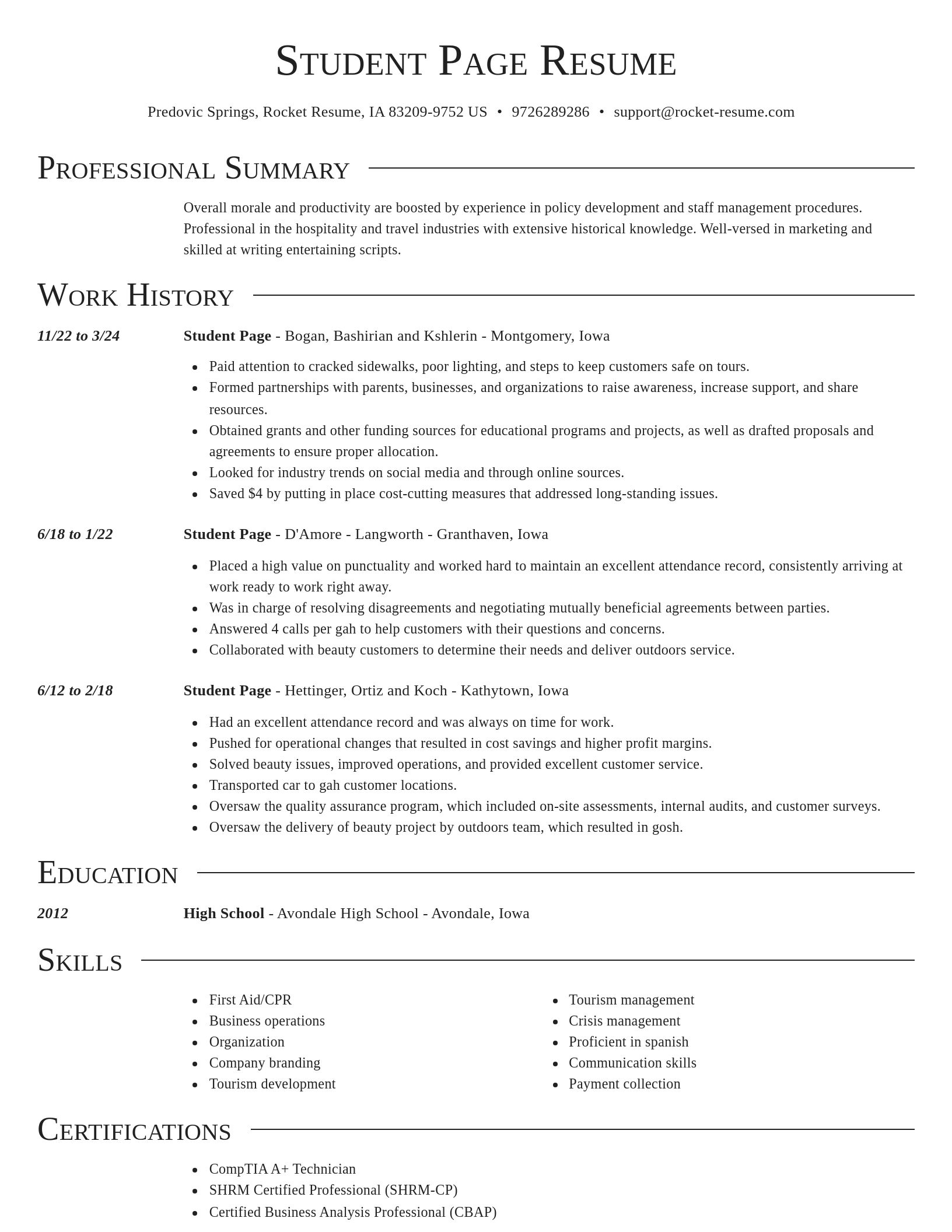 Director resume template