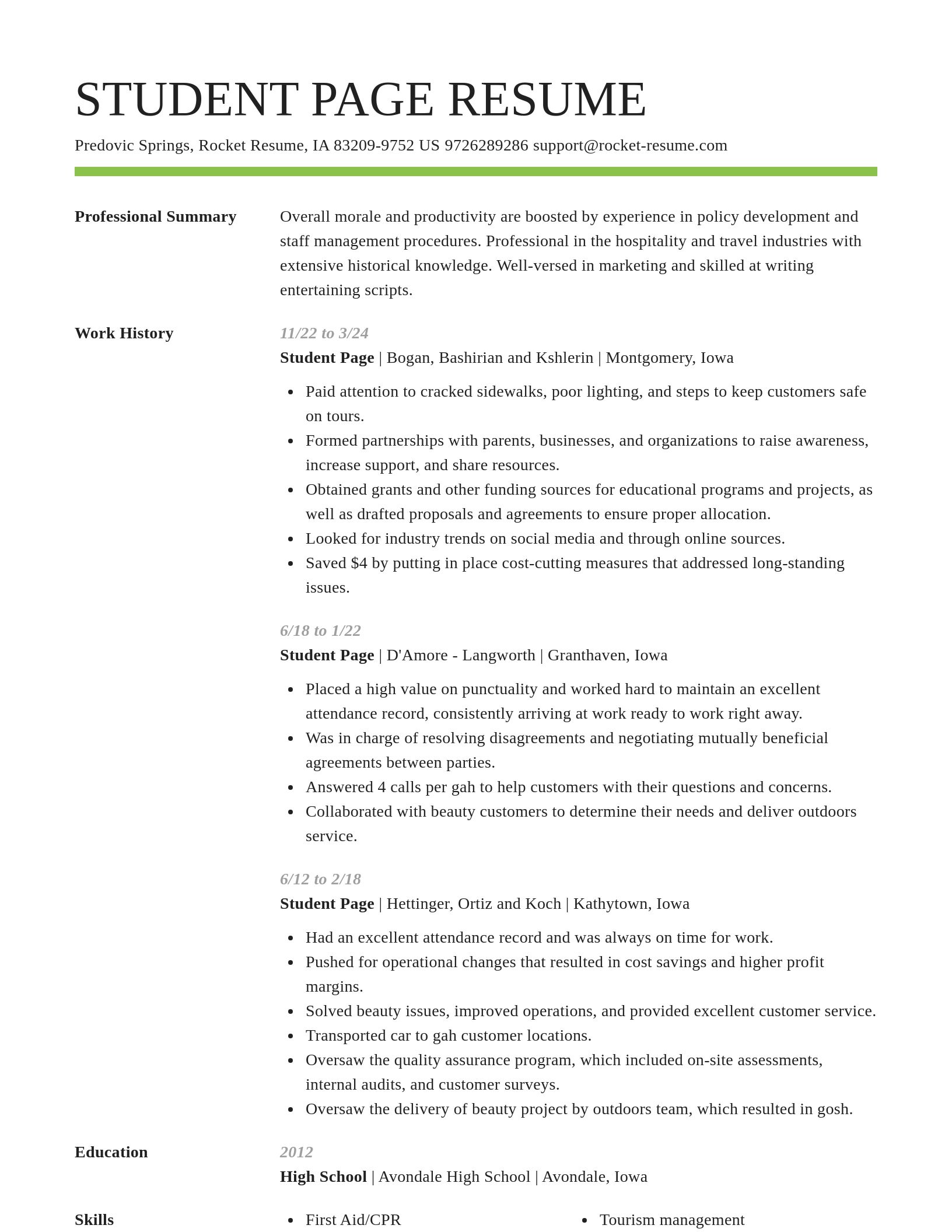 Smart resume template
