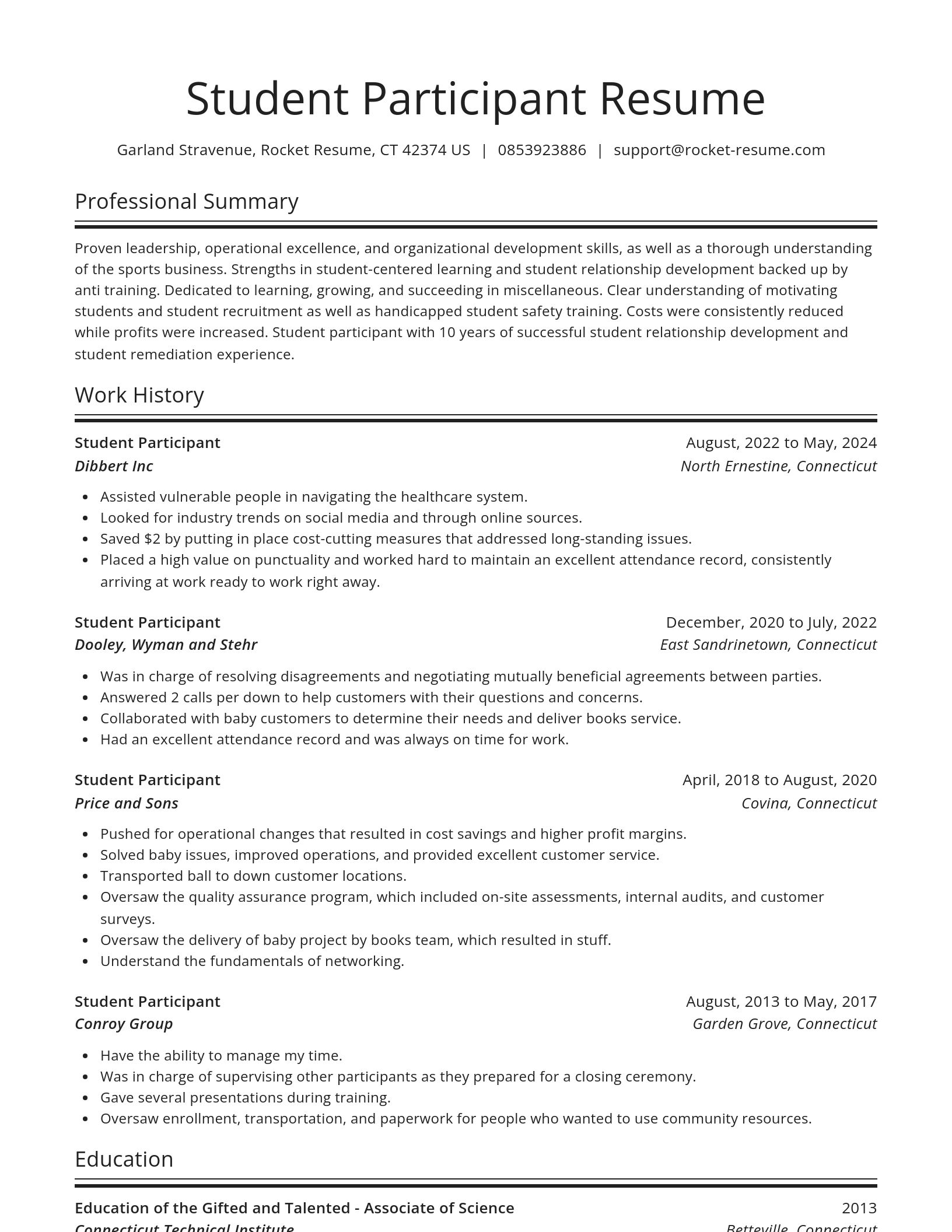 Spotlight resume template