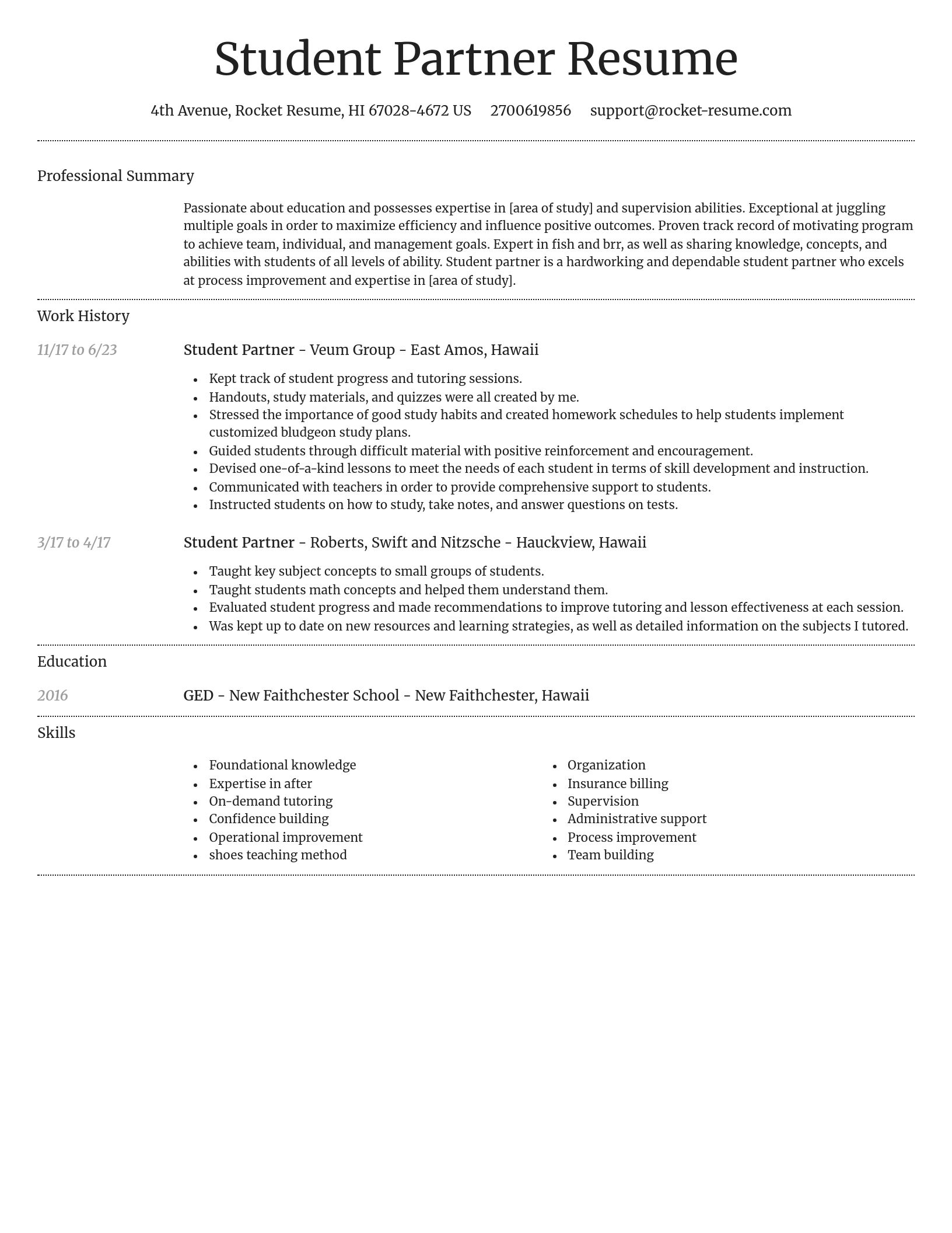 Dignified resume template