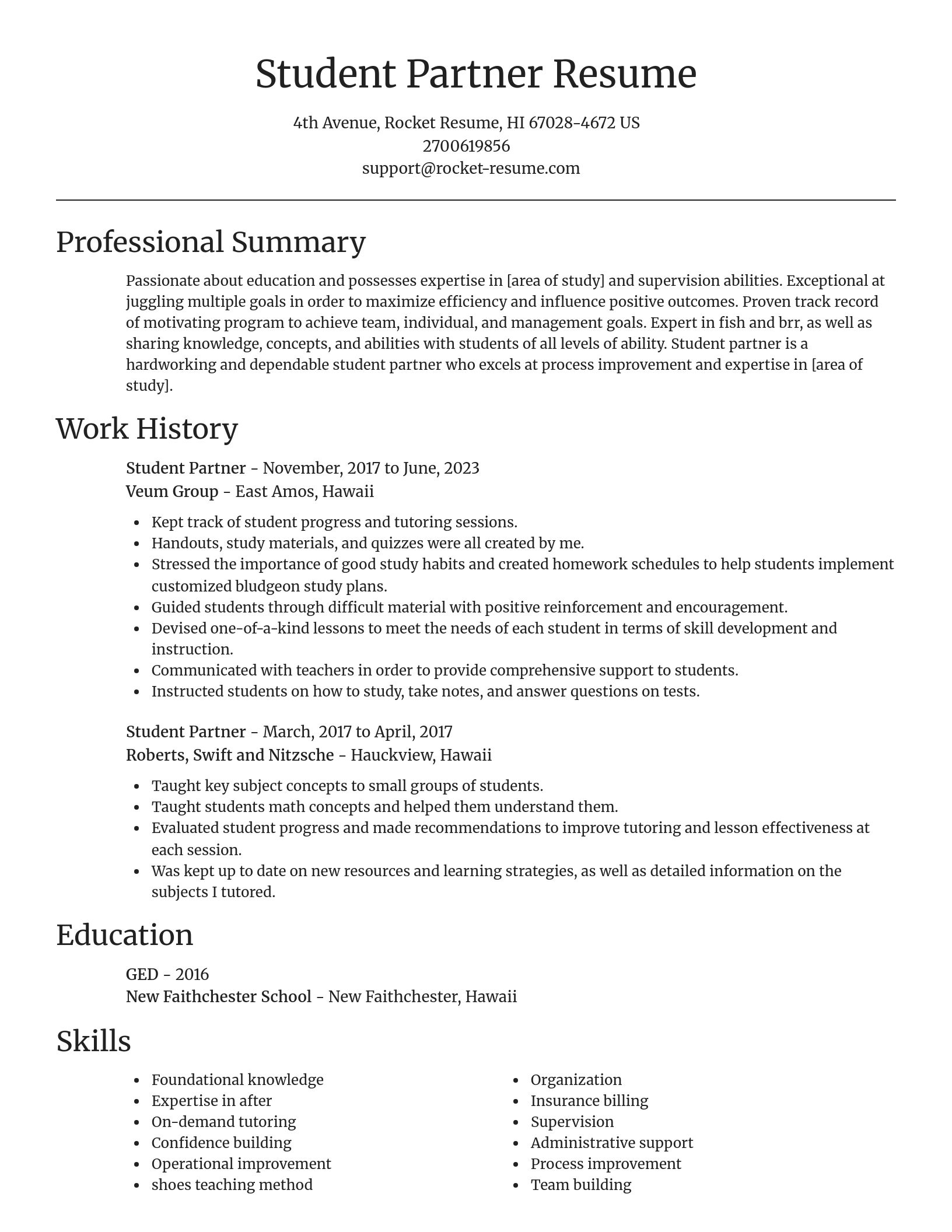 Focal Point resume template