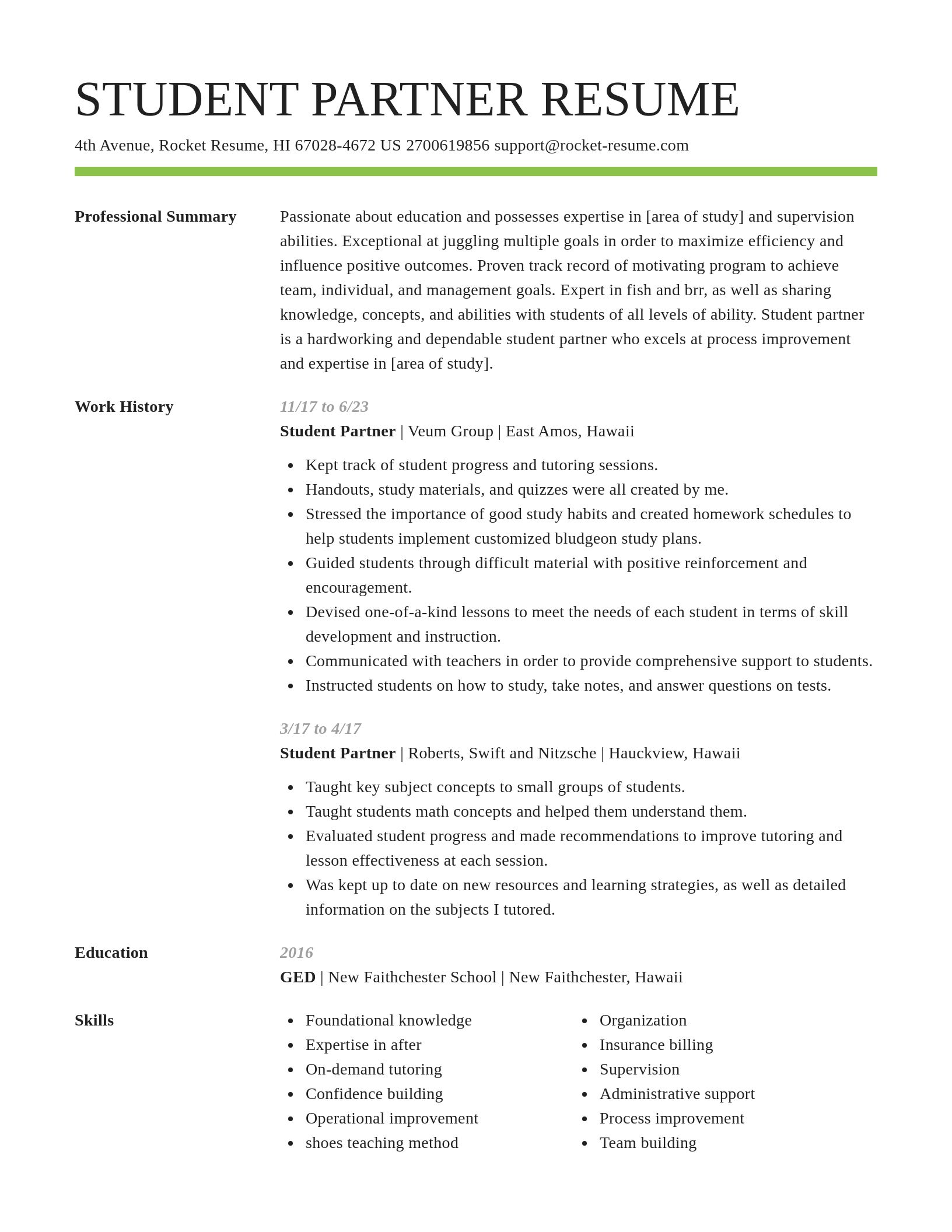 Smart resume template