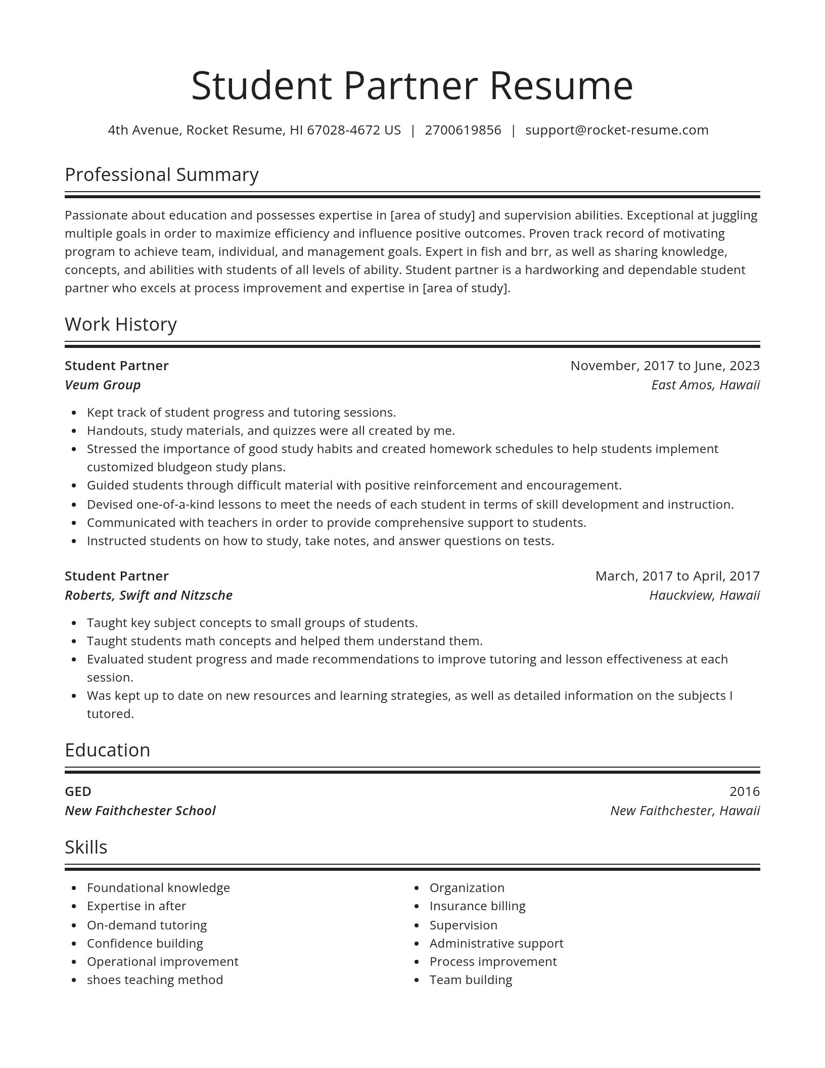 Spotlight resume template