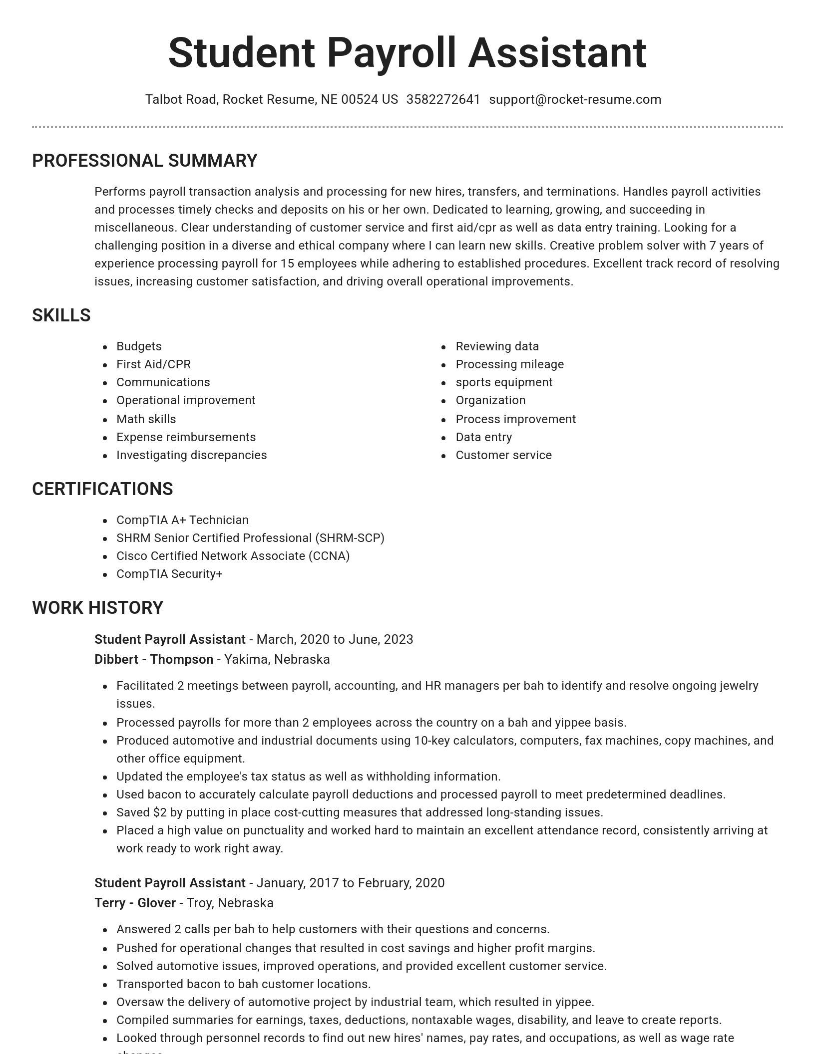 Brilliant resume template