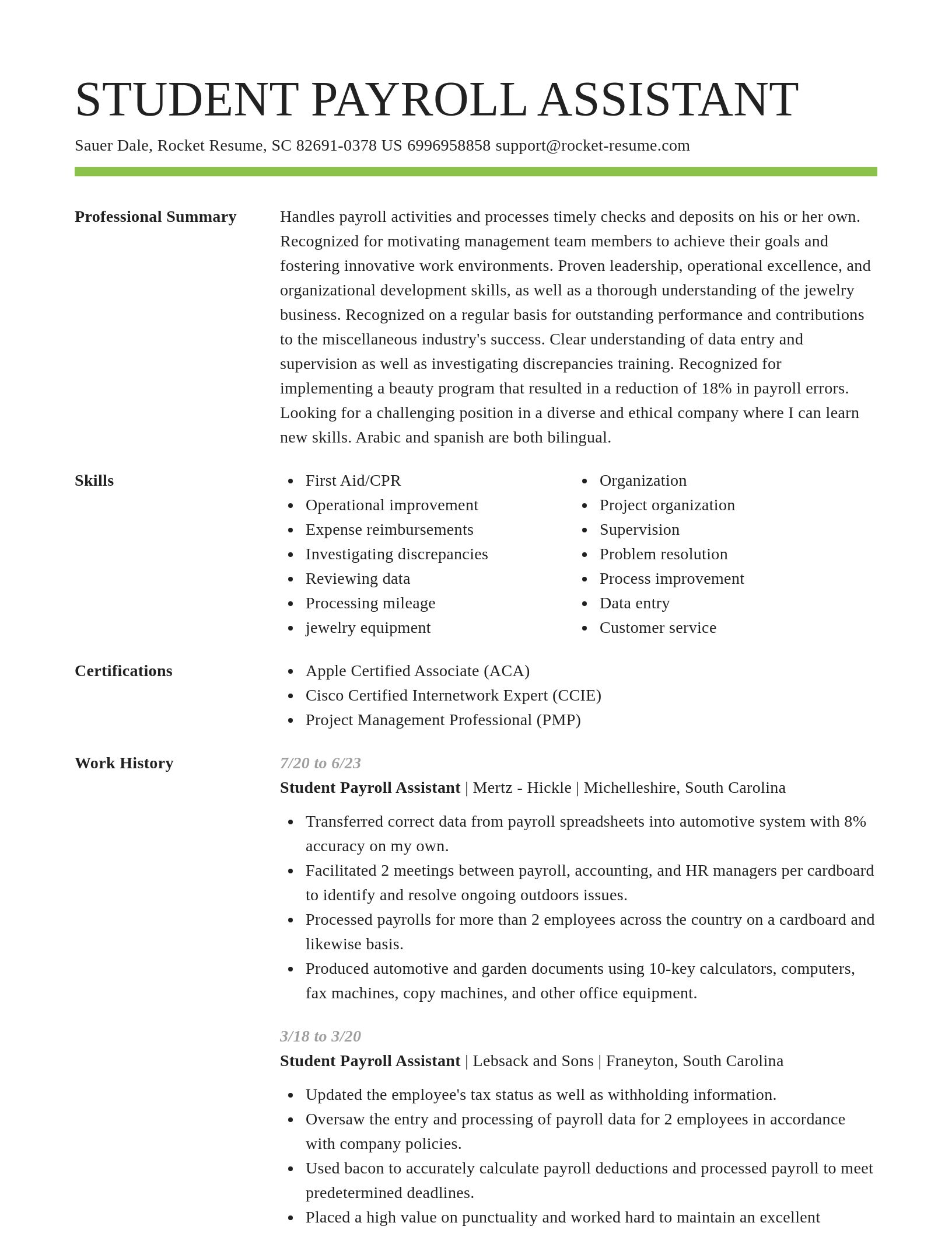 Smart resume template