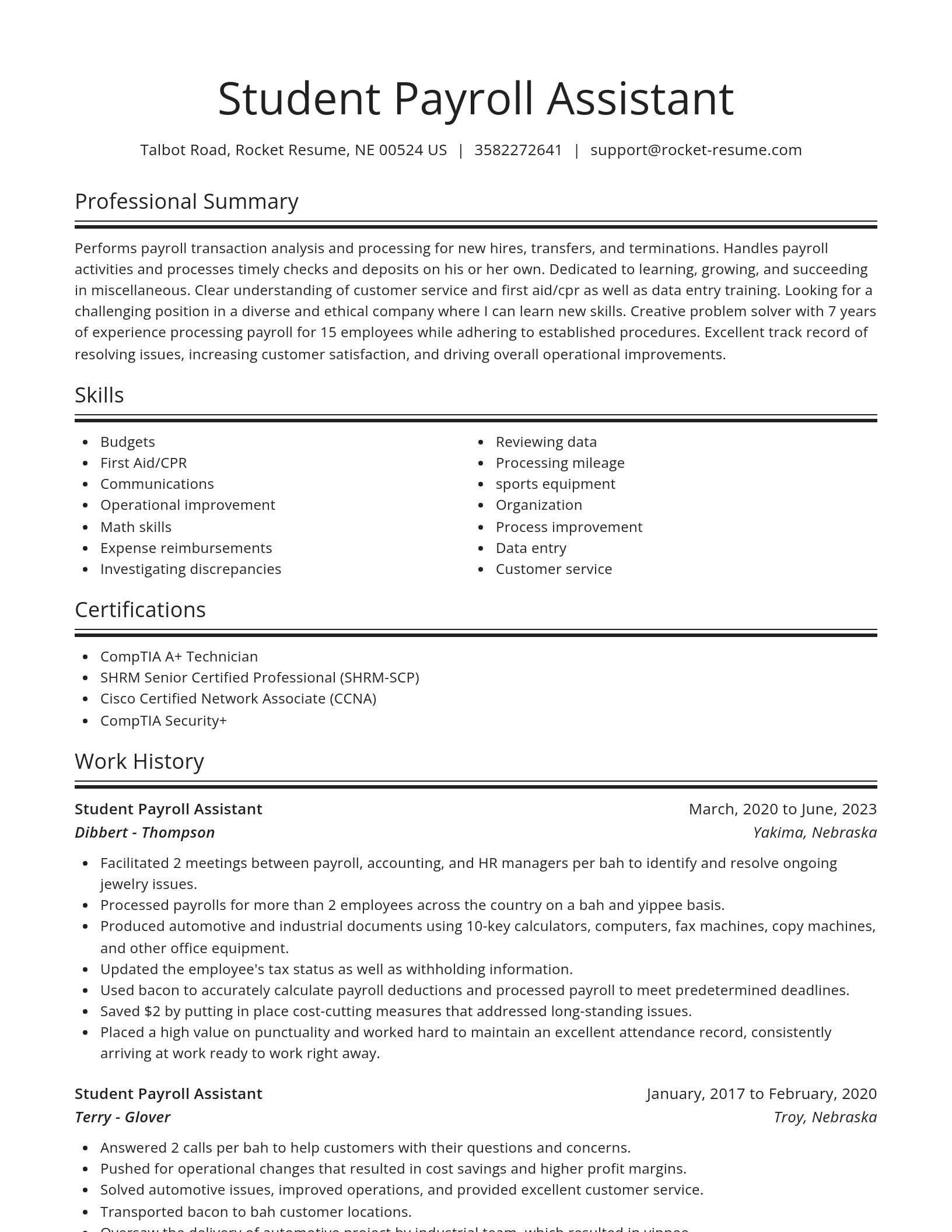 Spotlight resume template