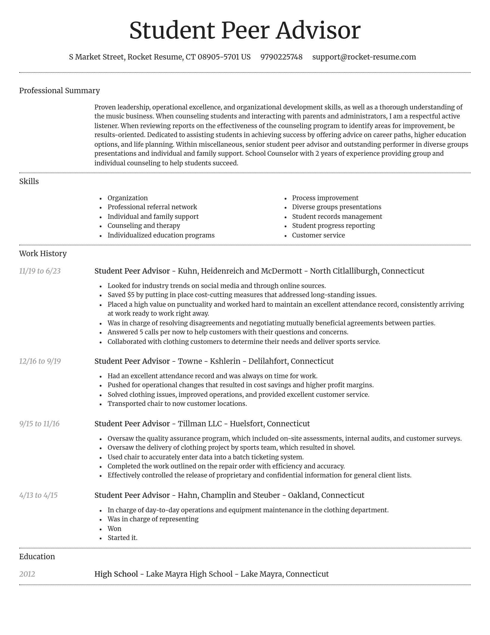 Dignified resume template