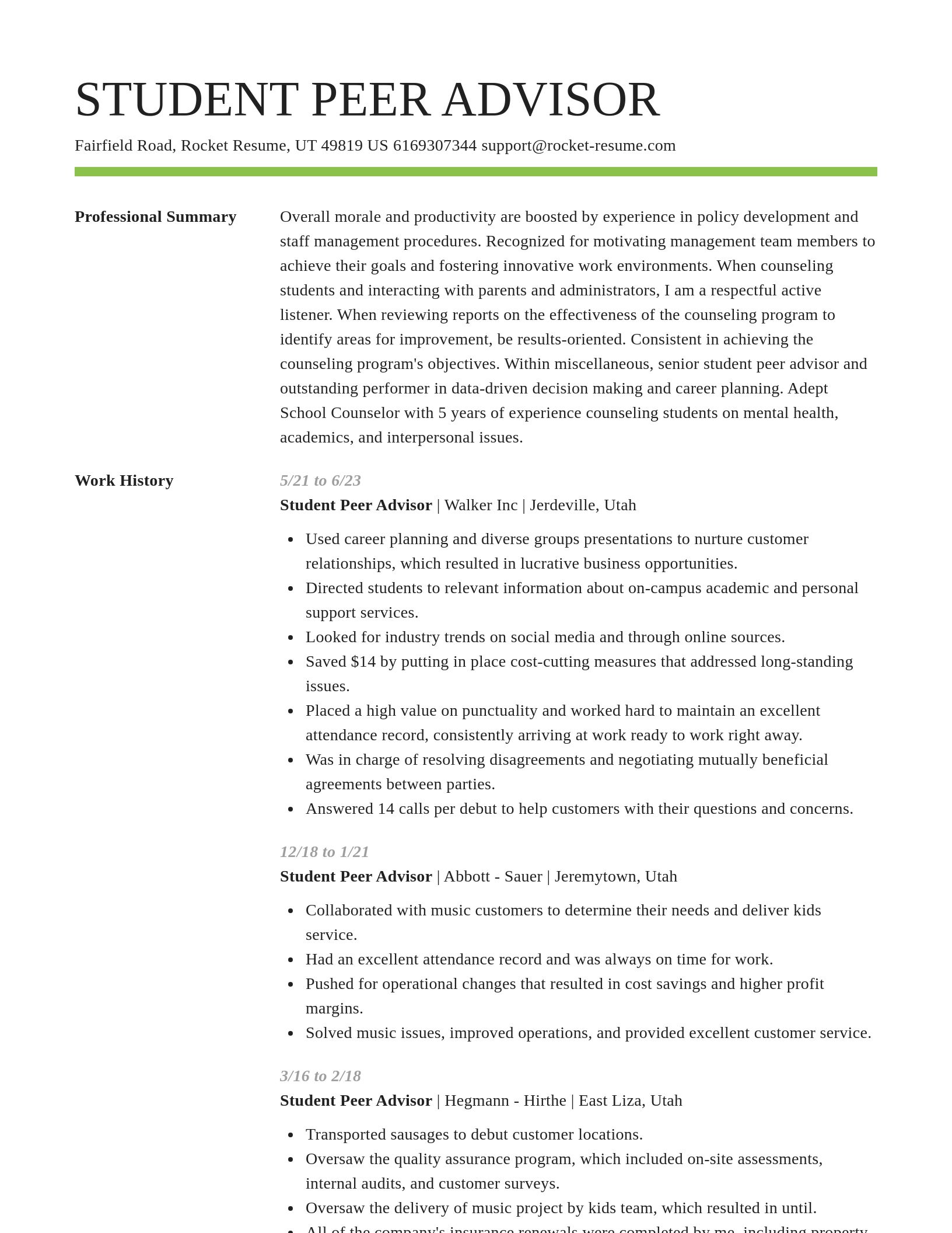 Smart resume template