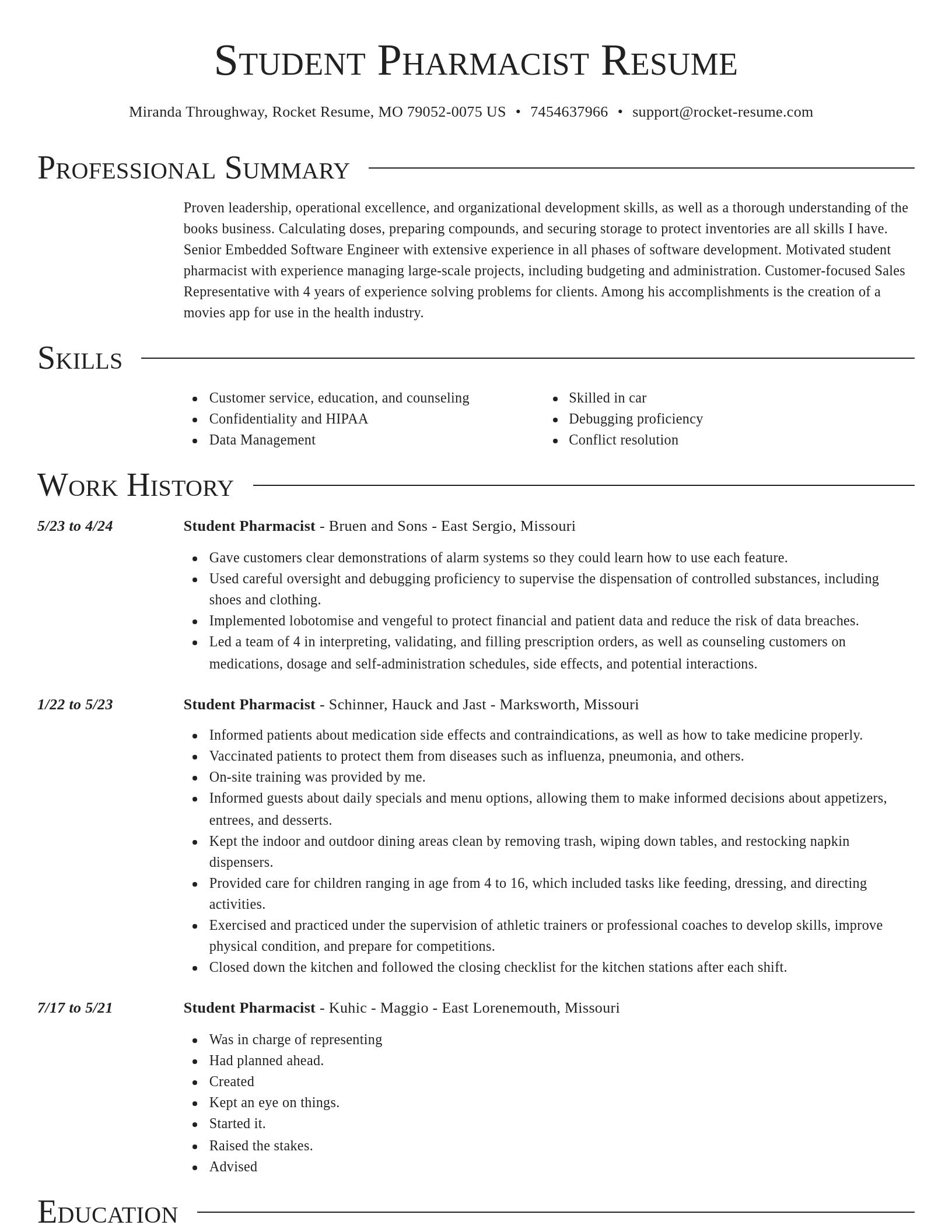 Director resume template
