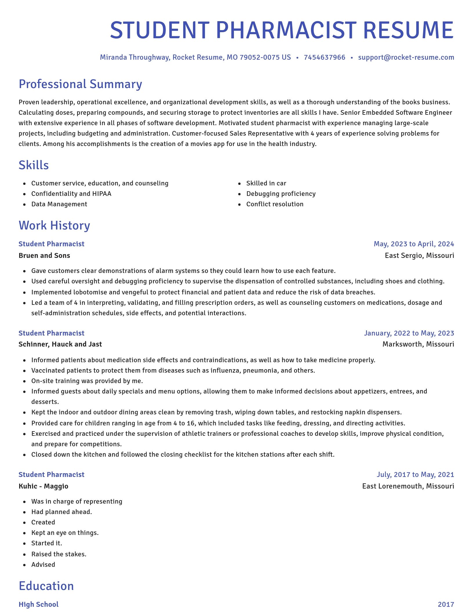 Novel resume template