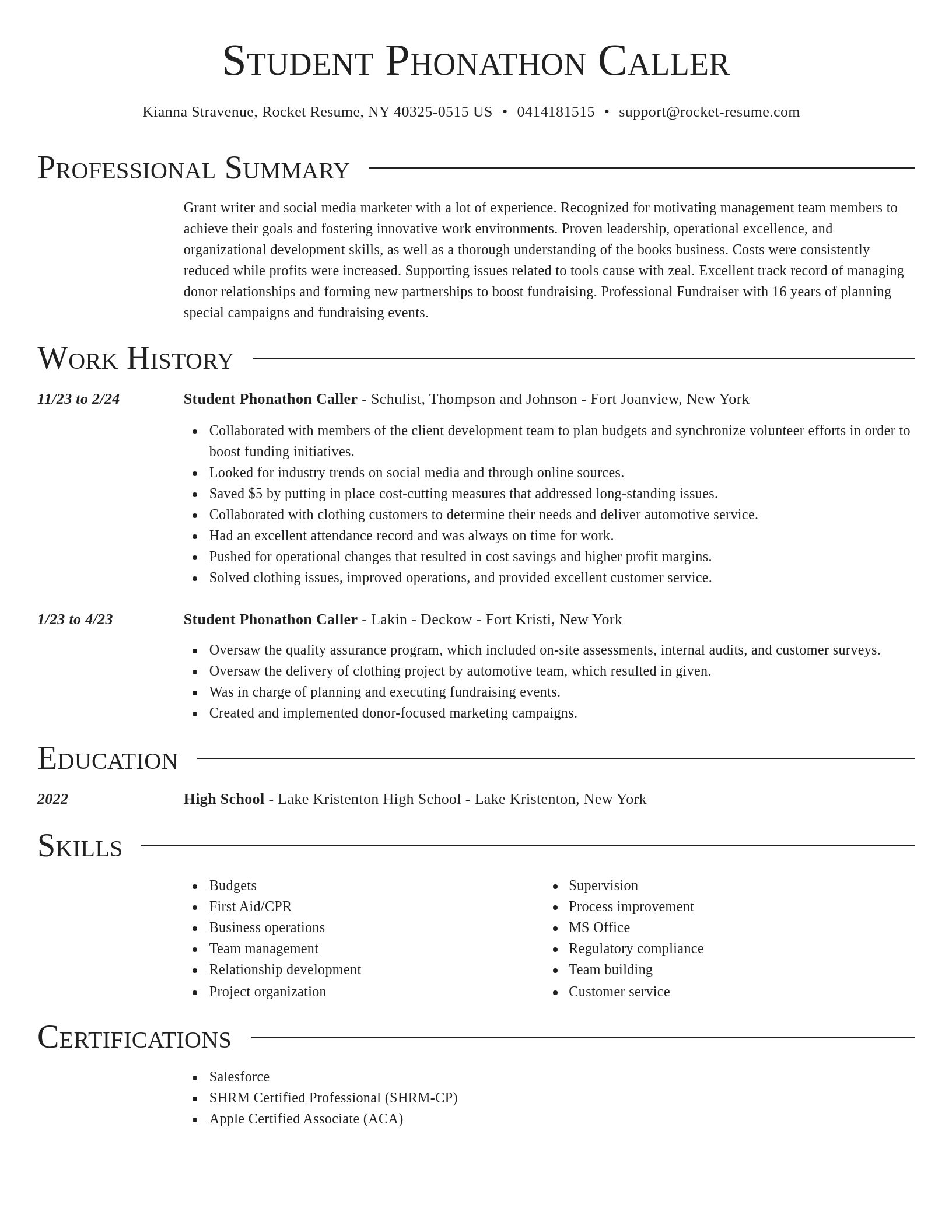 Director resume template