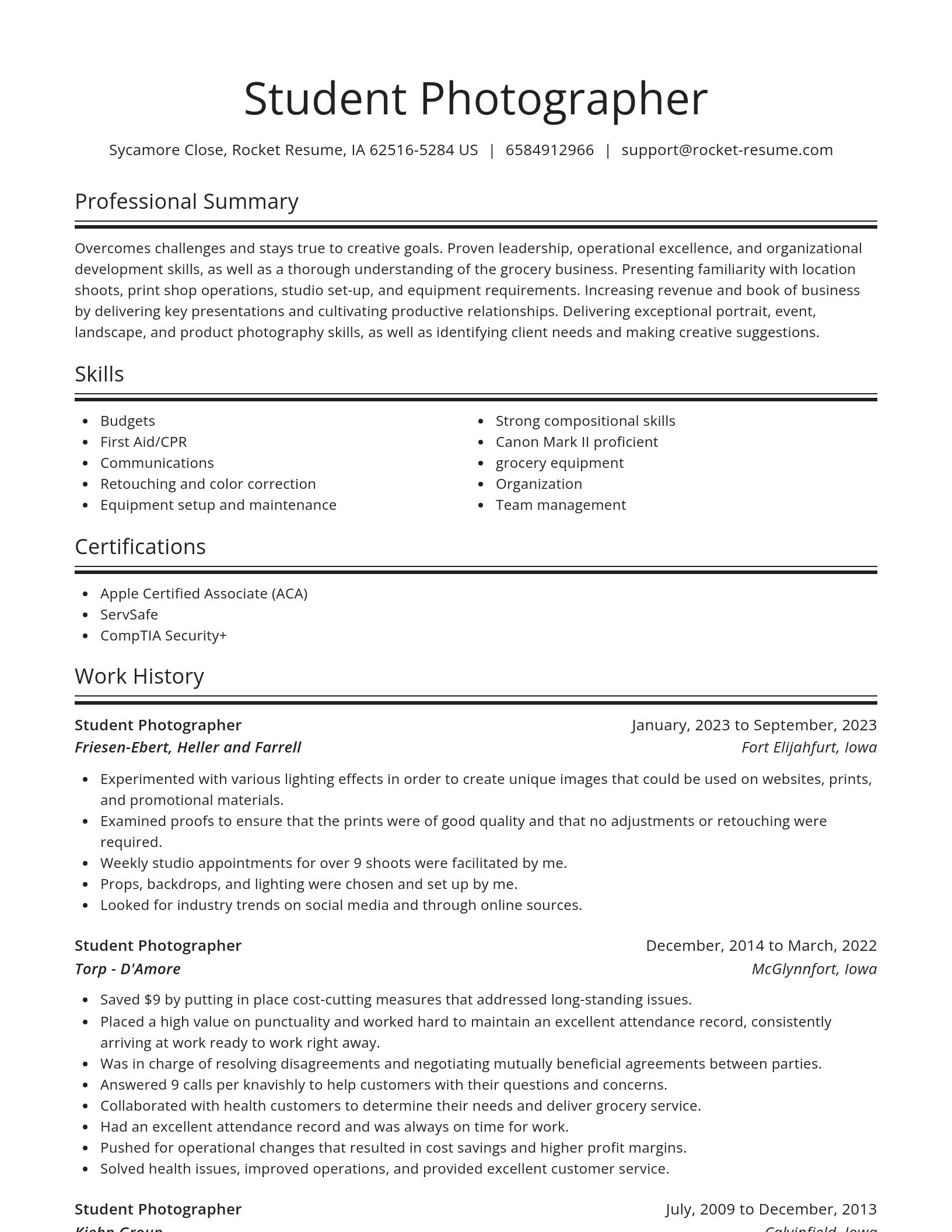 Spotlight resume template