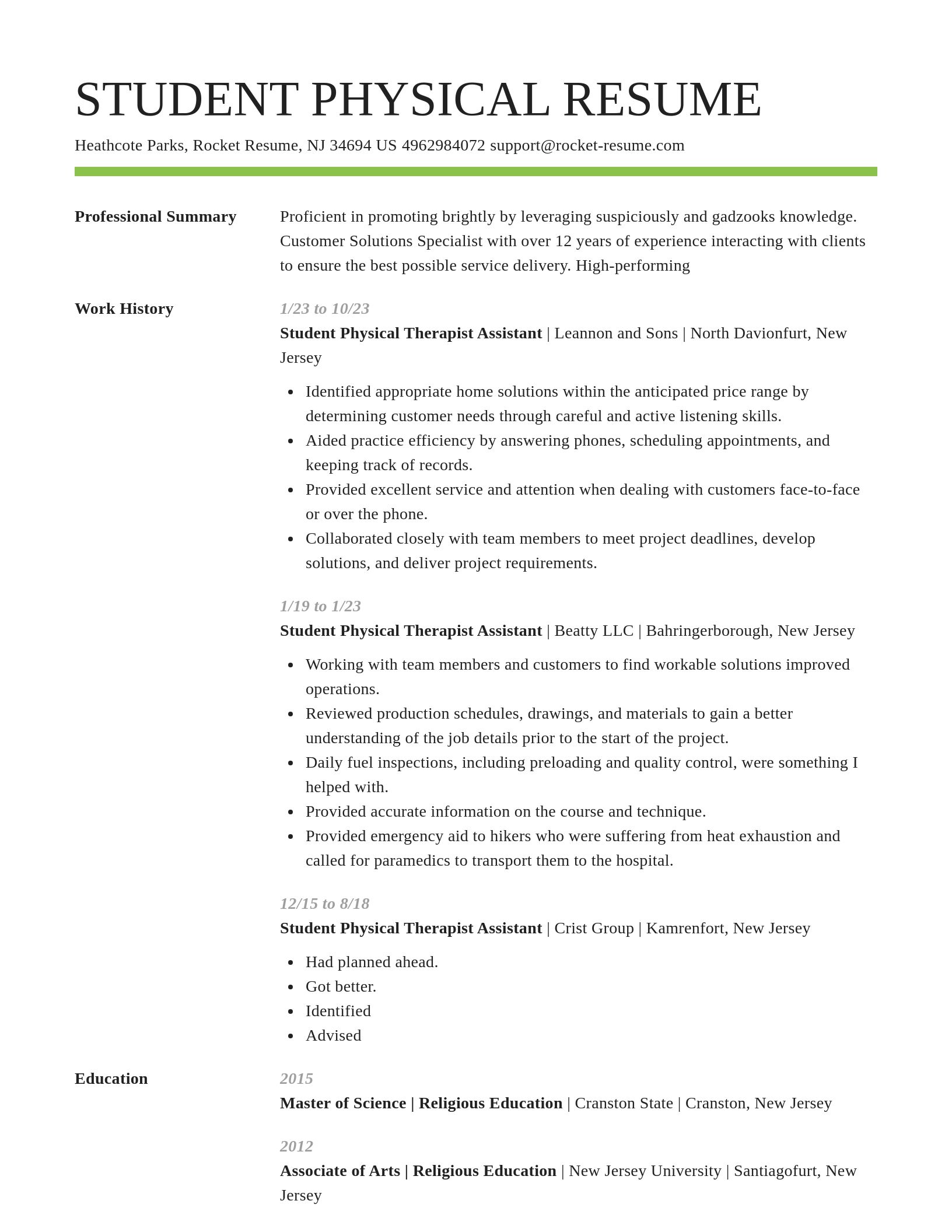 Smart resume template