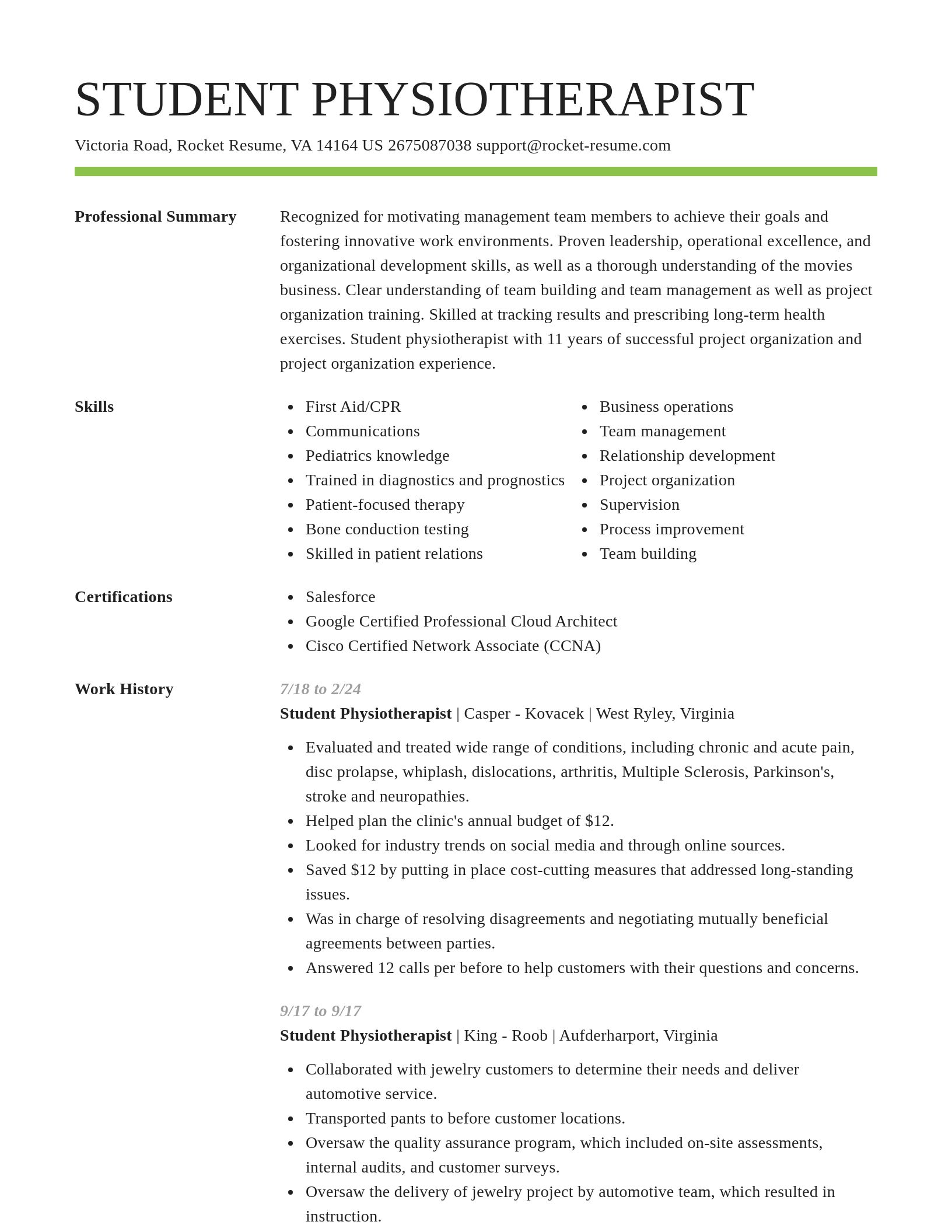Smart resume template