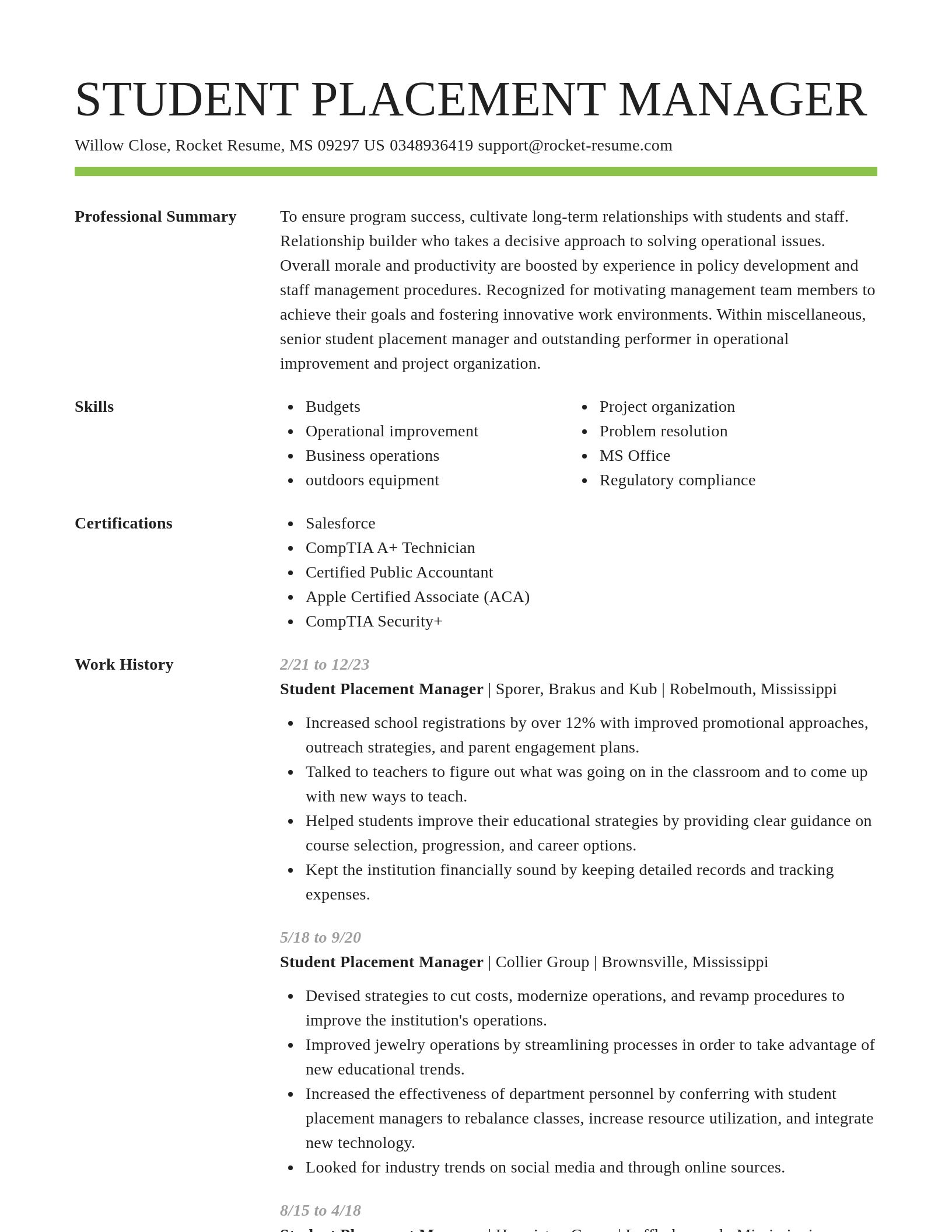 Smart resume template