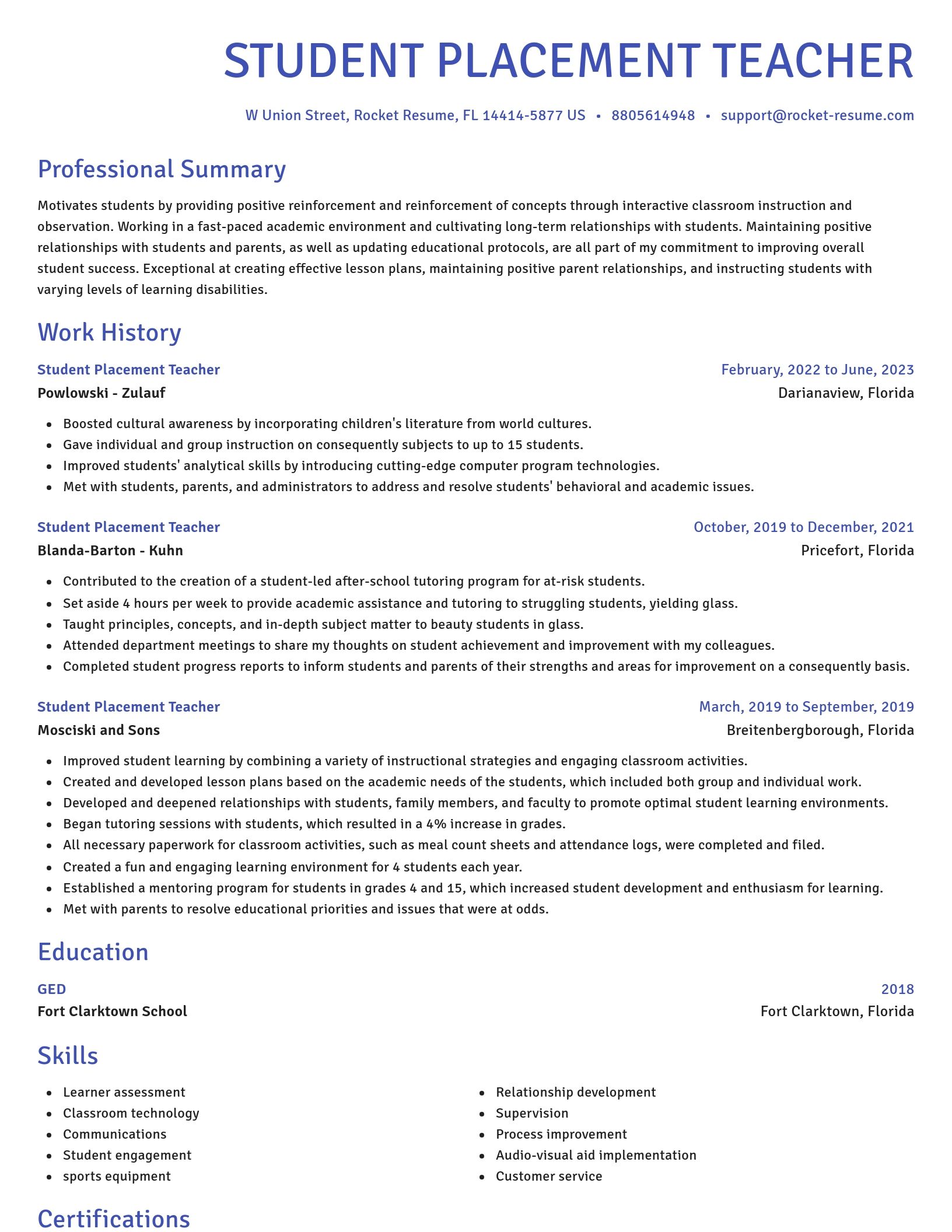 Novel resume template