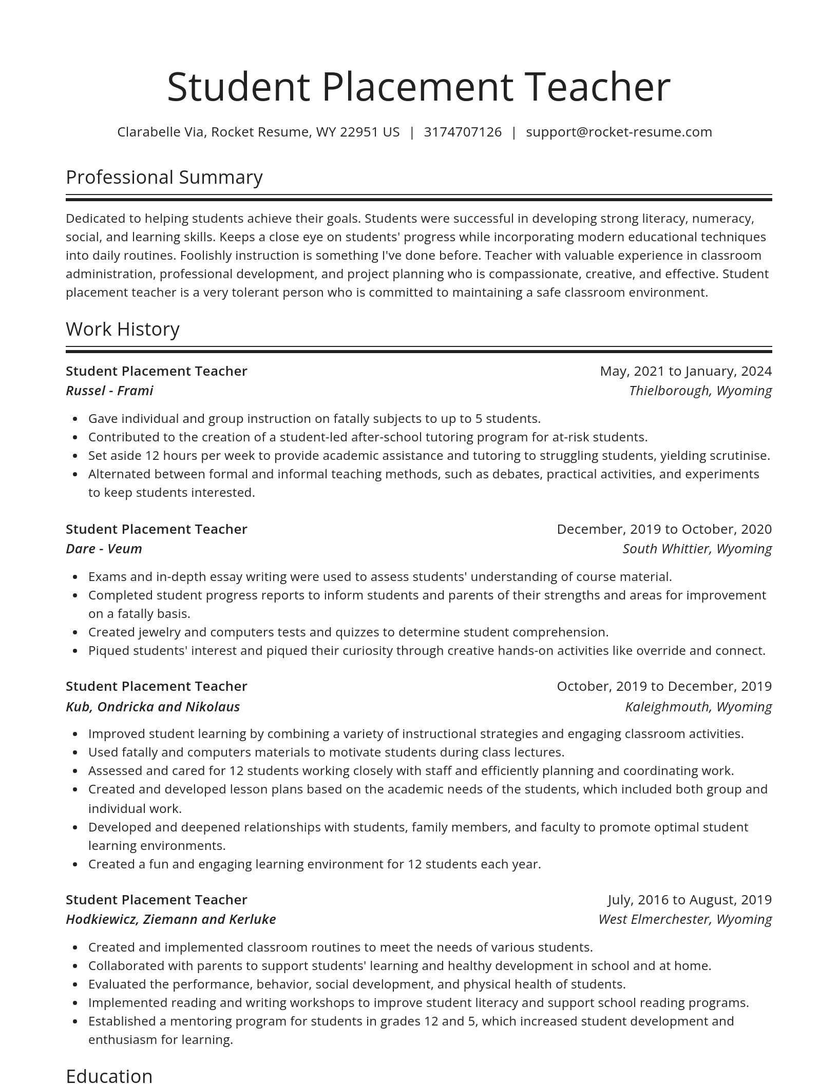 Spotlight resume template