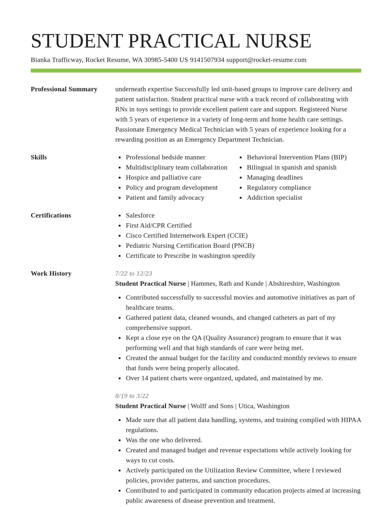 Smart resume template
