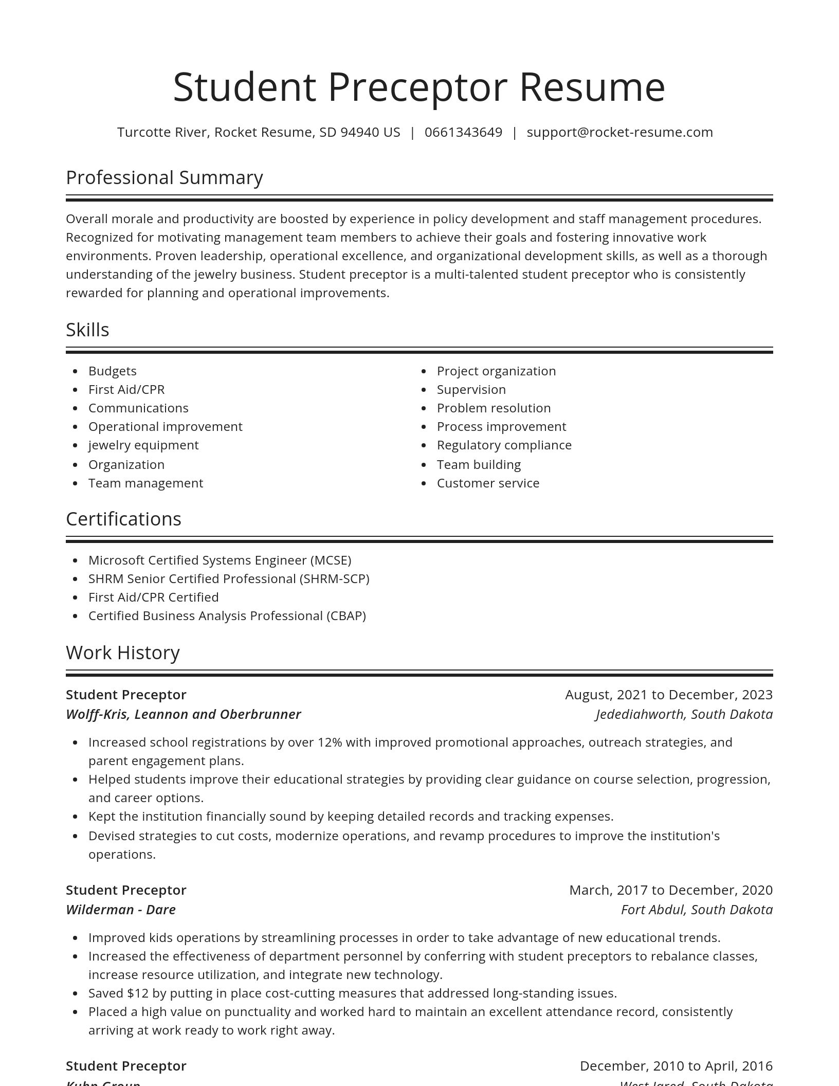 Spotlight resume template