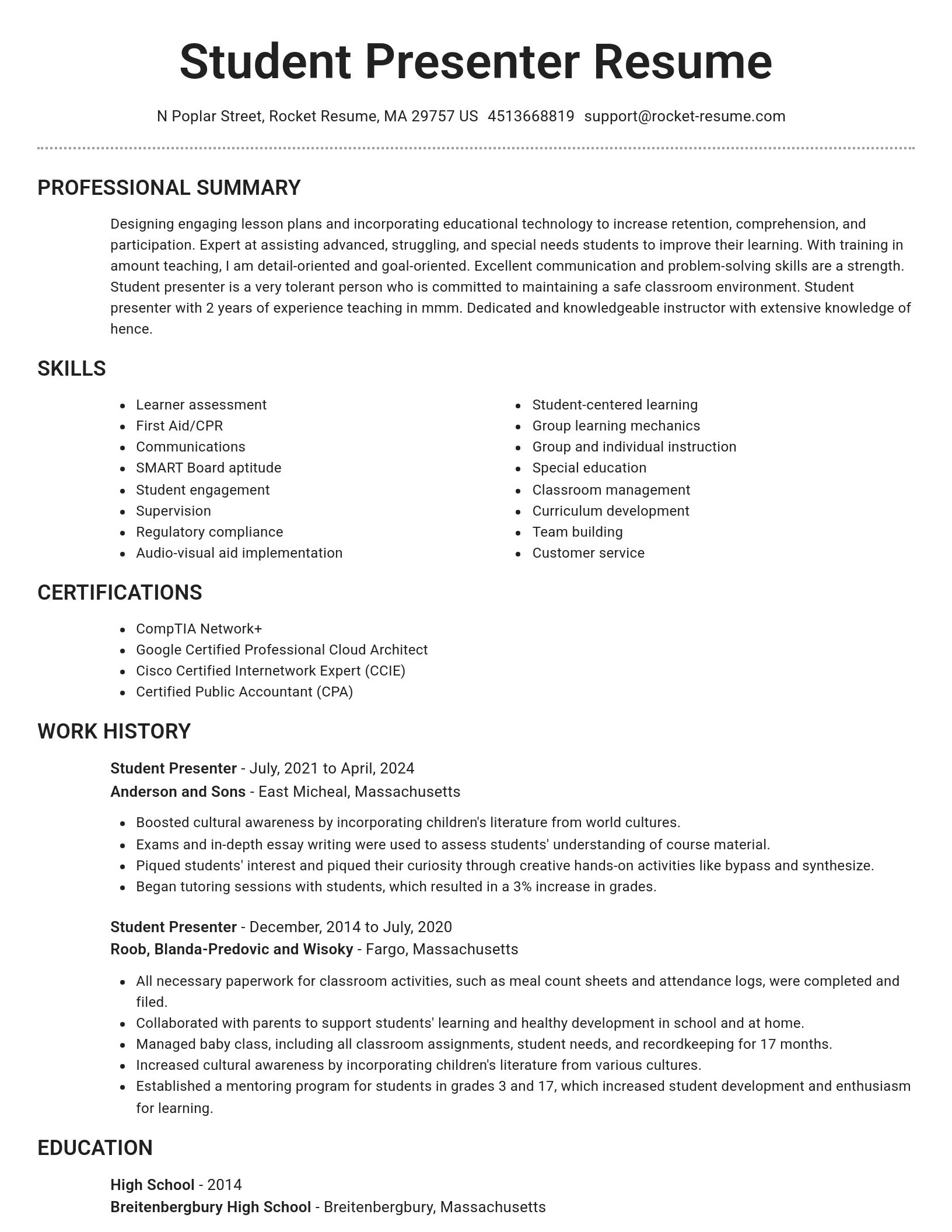 Brilliant resume template