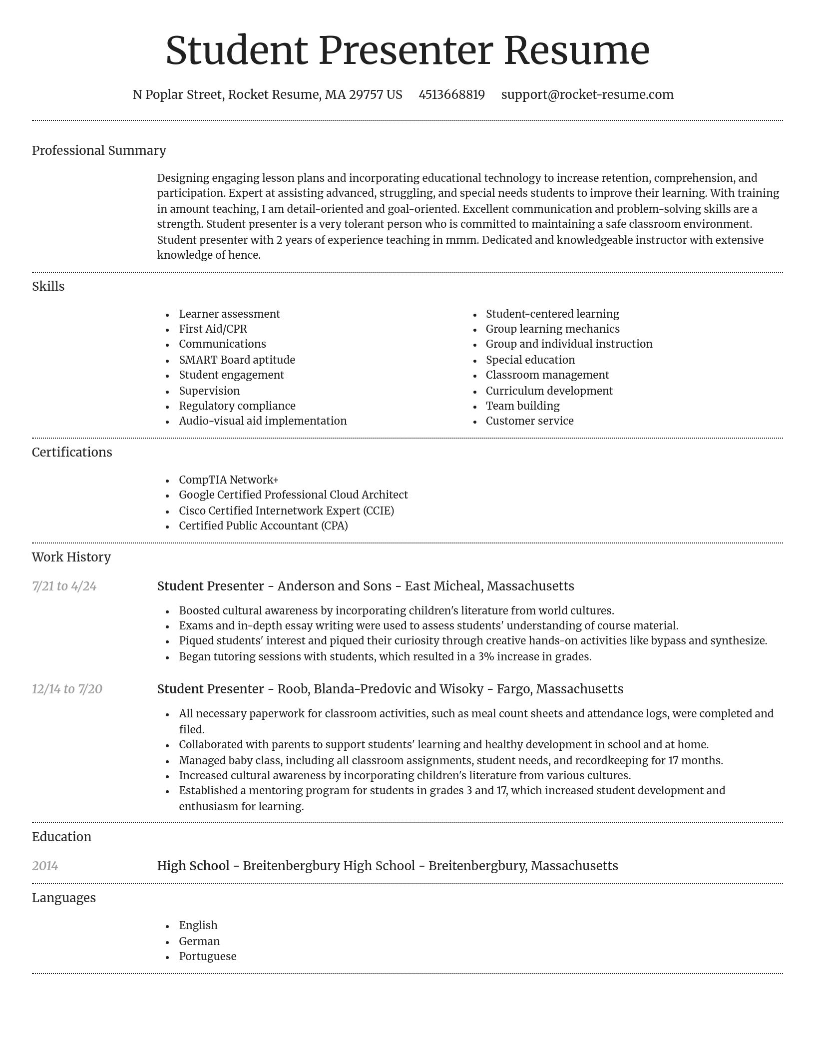 Dignified resume template