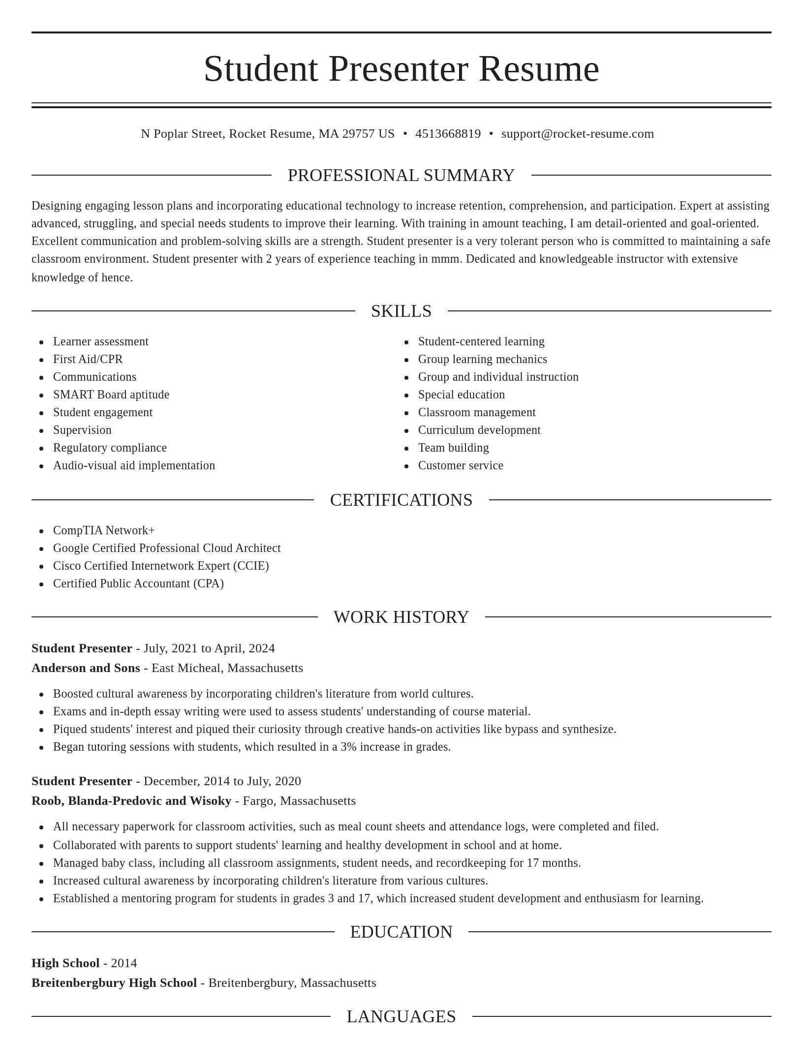 Elegant resume template