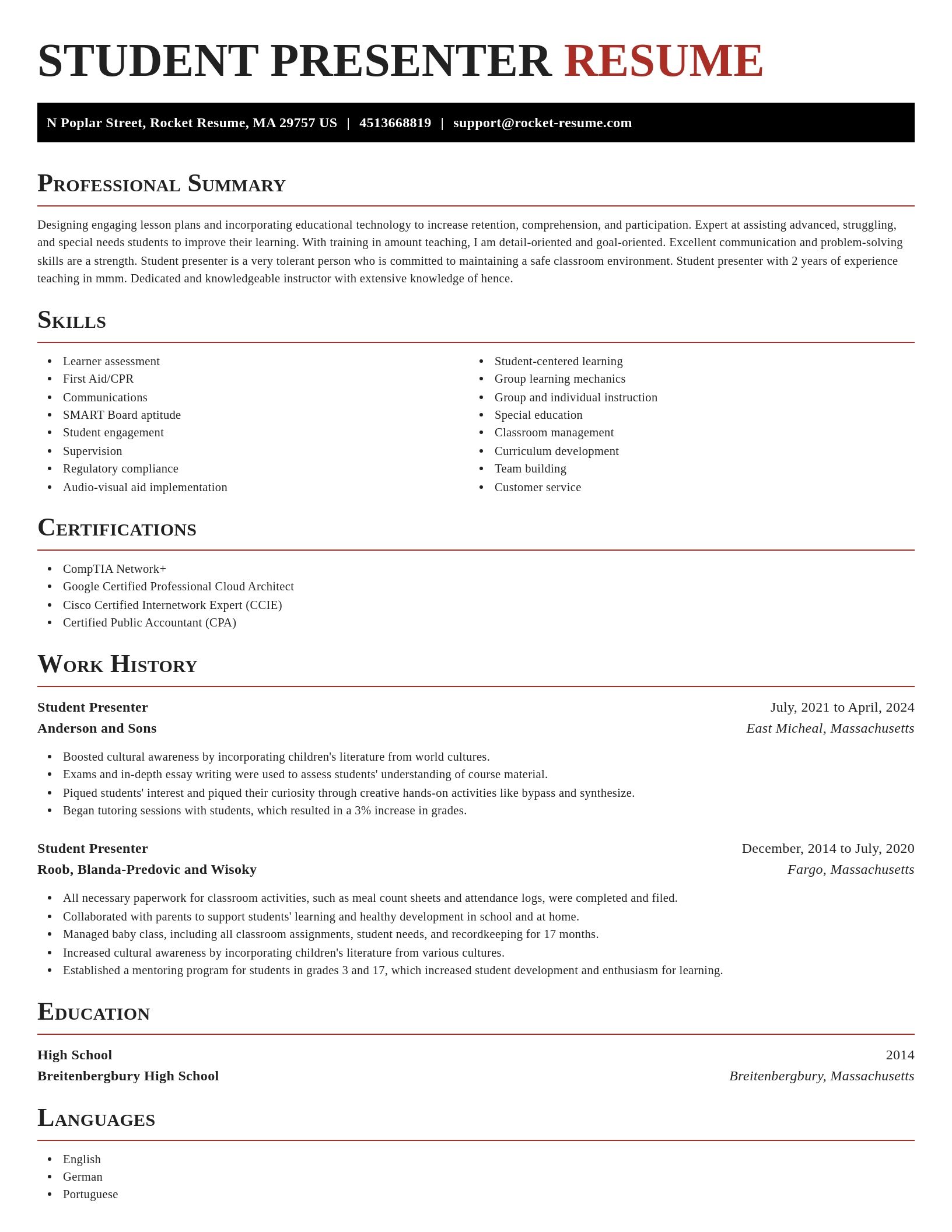 Exquisite resume template
