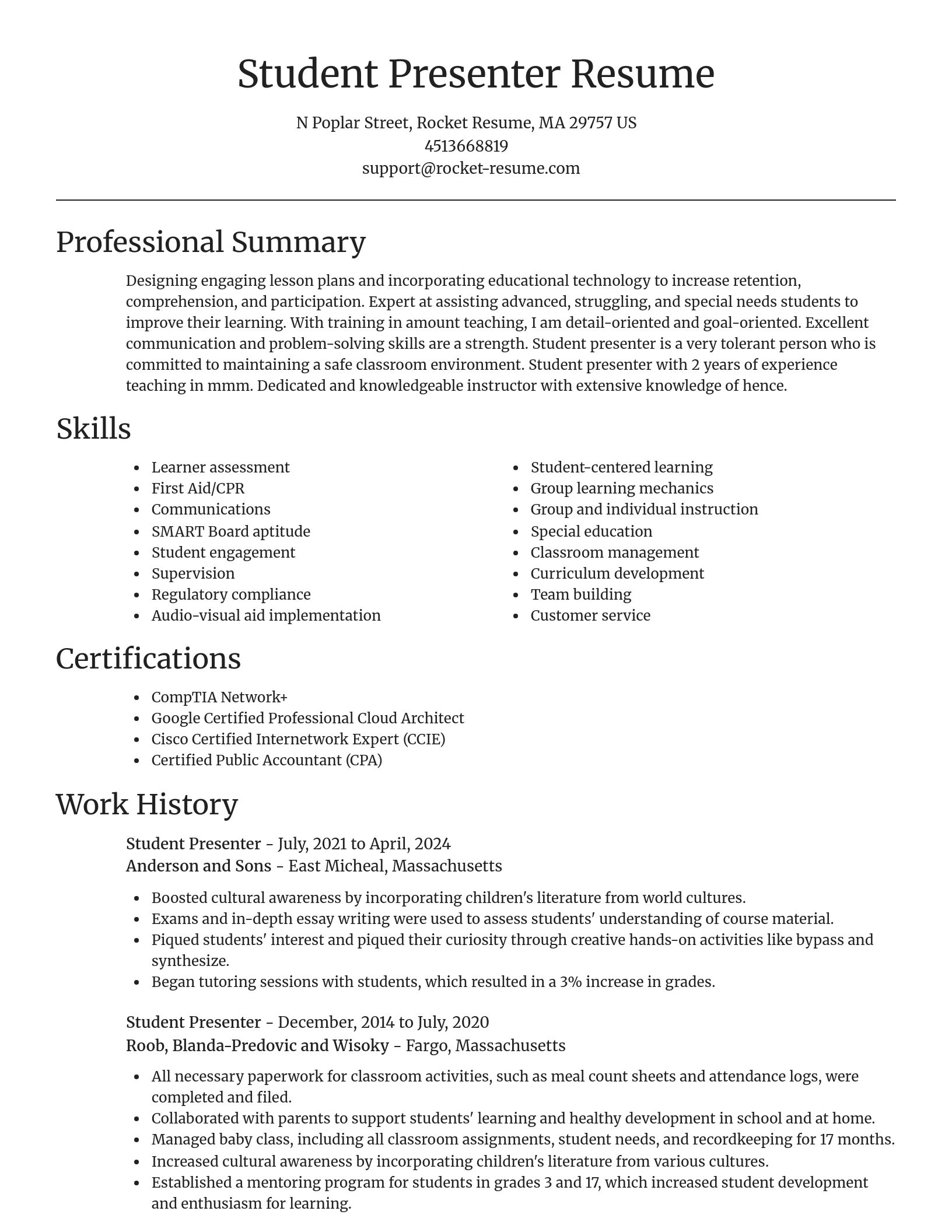 Focal Point resume template