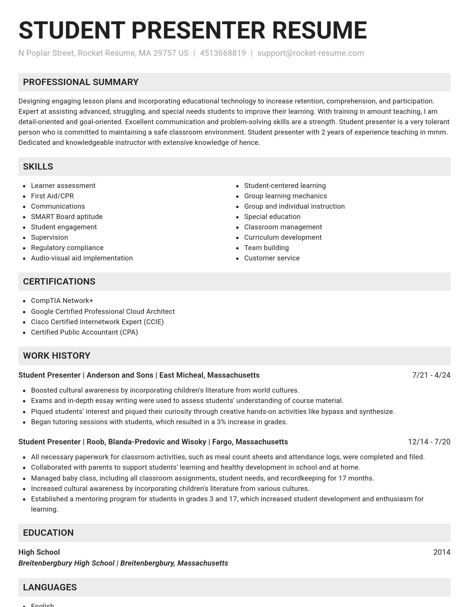 Genius resume template