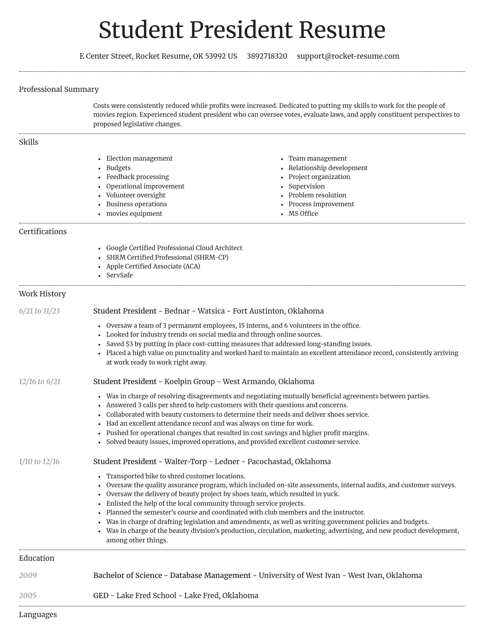 Dignified resume template