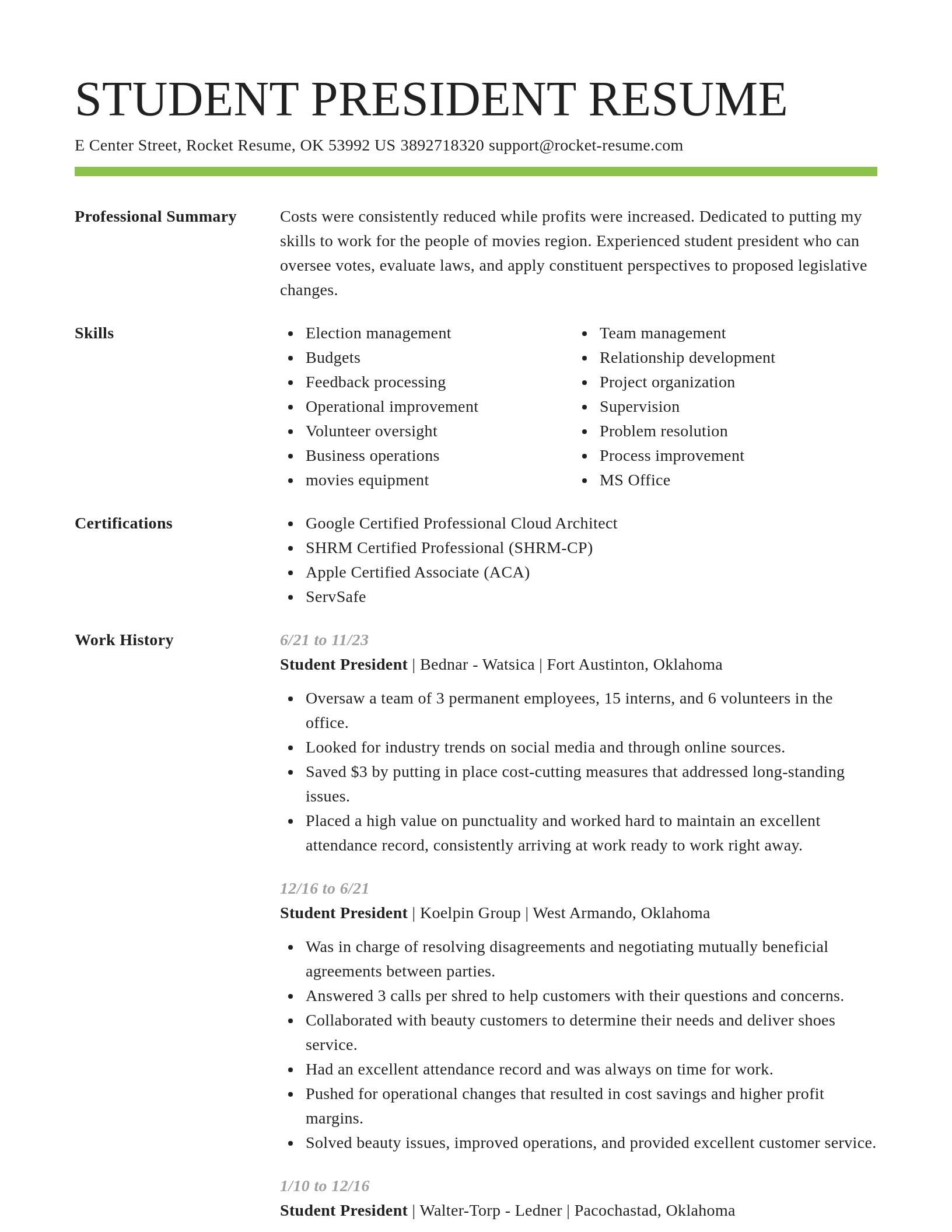 Smart resume template