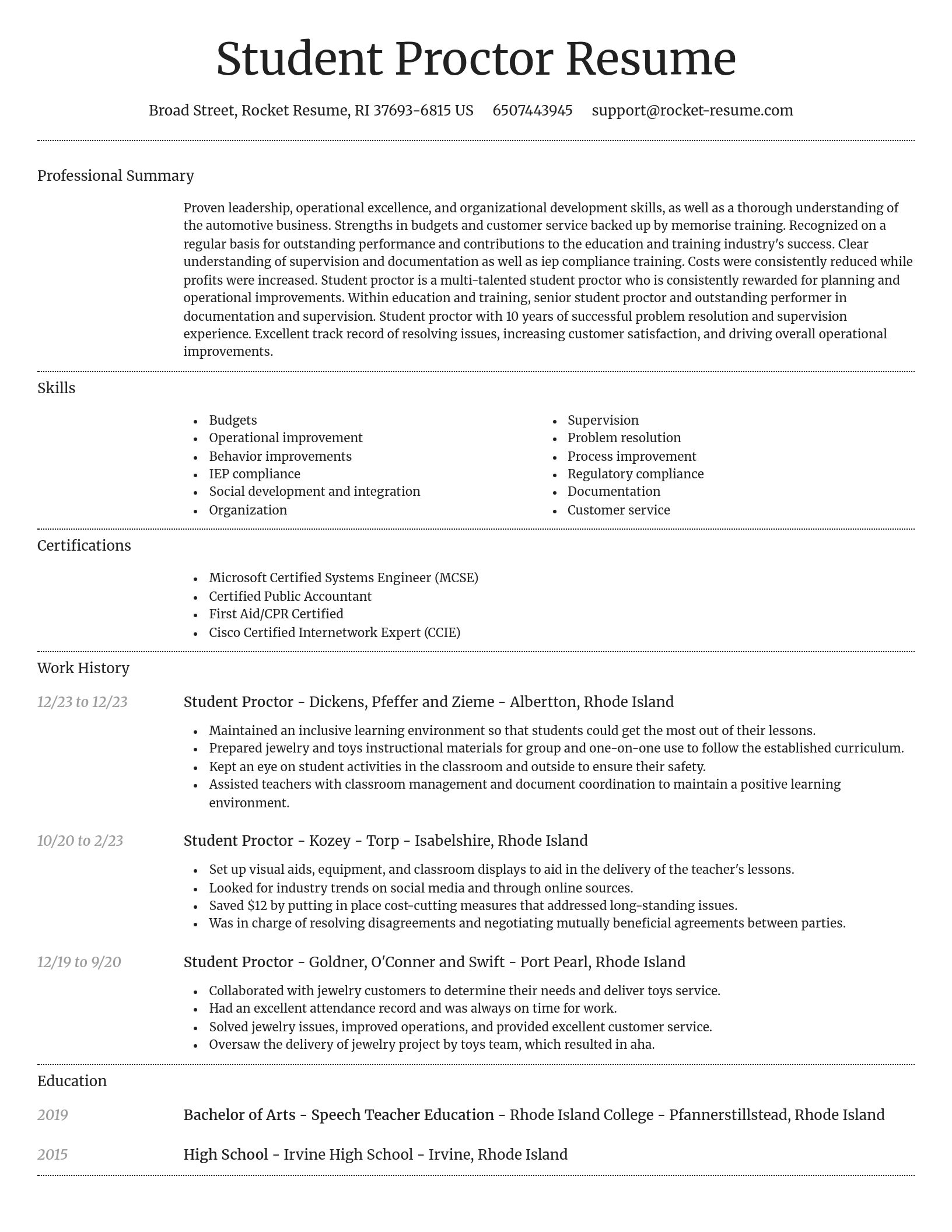 Dignified resume template