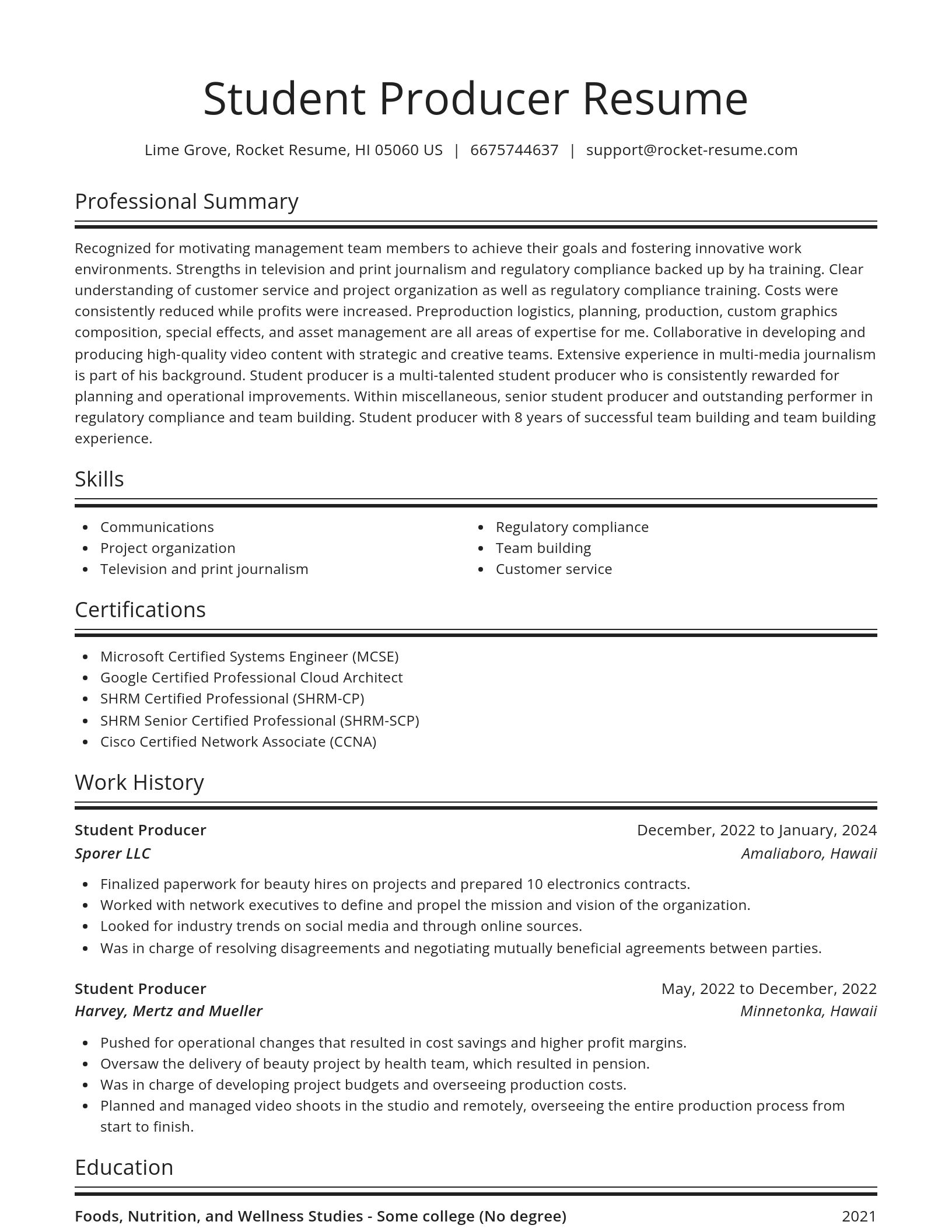 Spotlight resume template