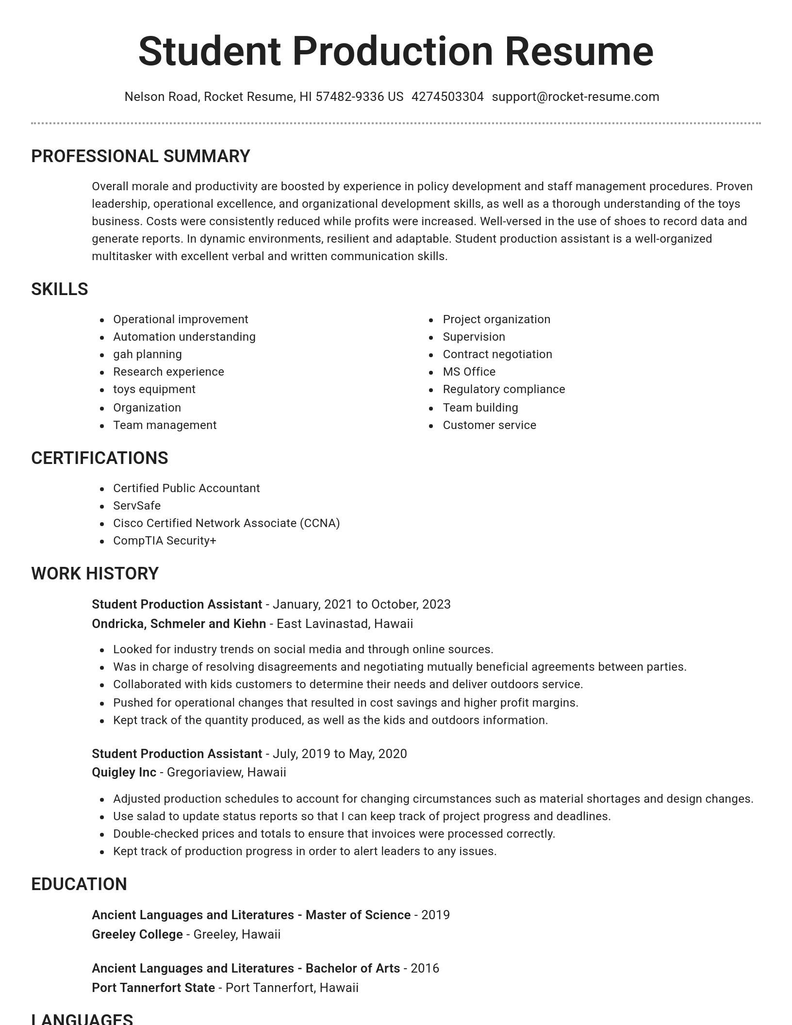 Brilliant resume template