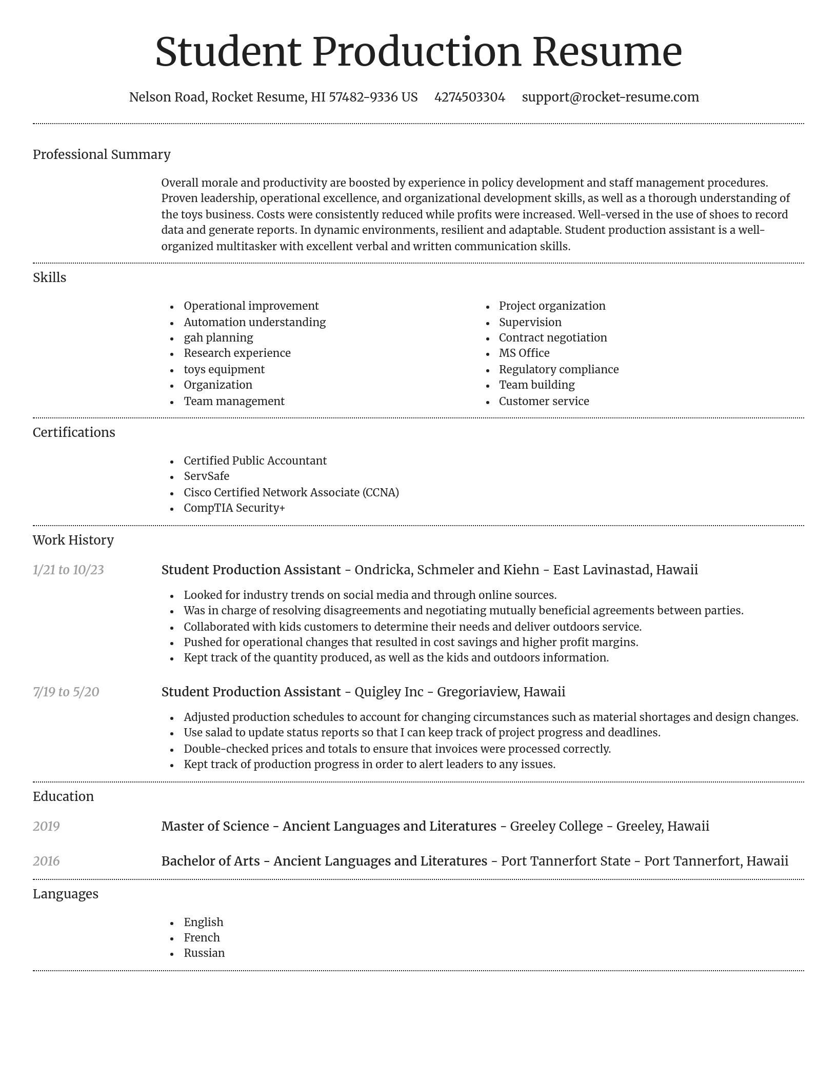 Dignified resume template