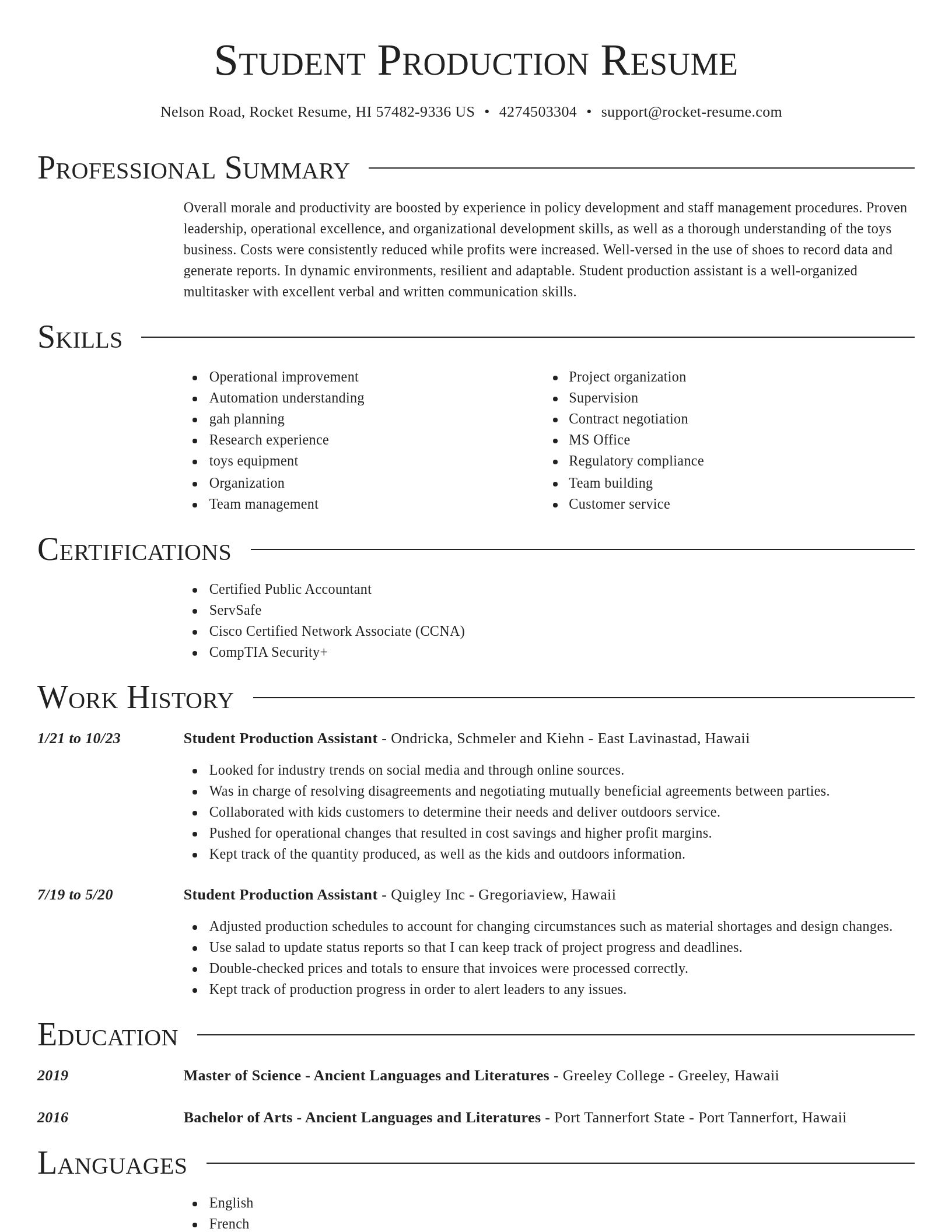 Director resume template