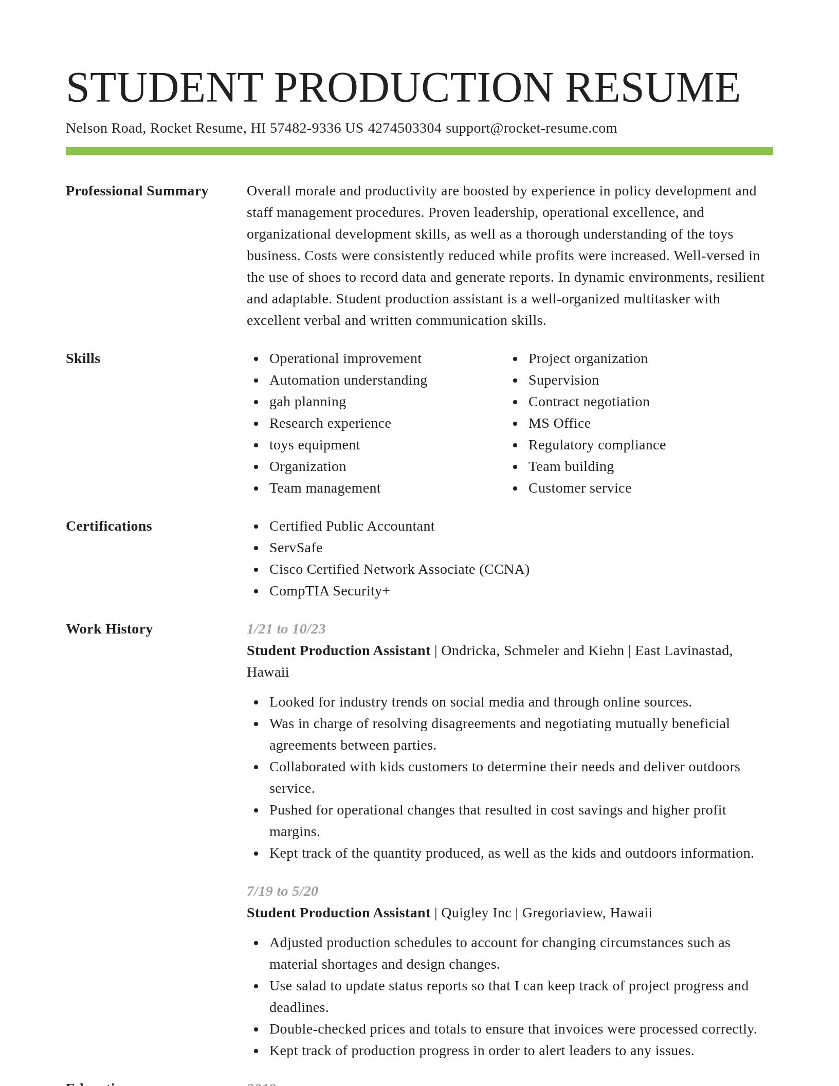 Smart resume template