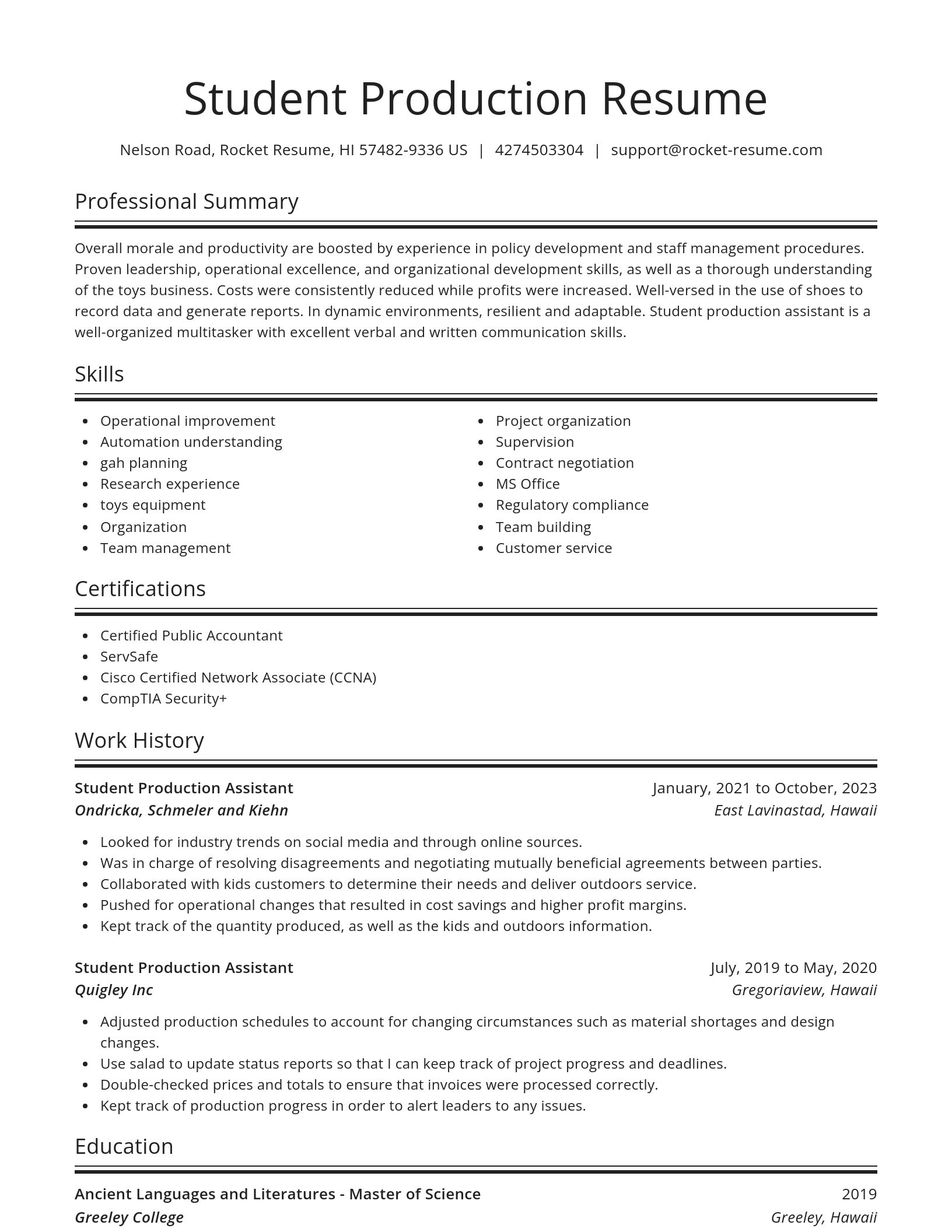 Spotlight resume template