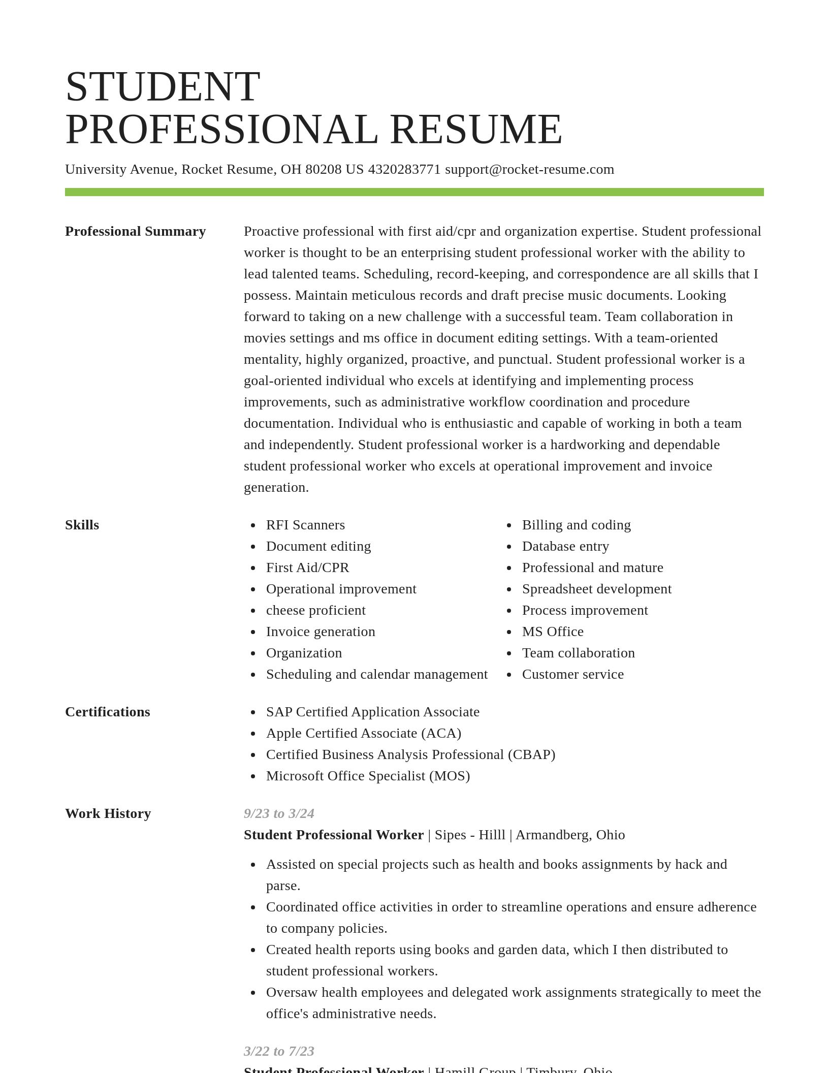 Smart resume template