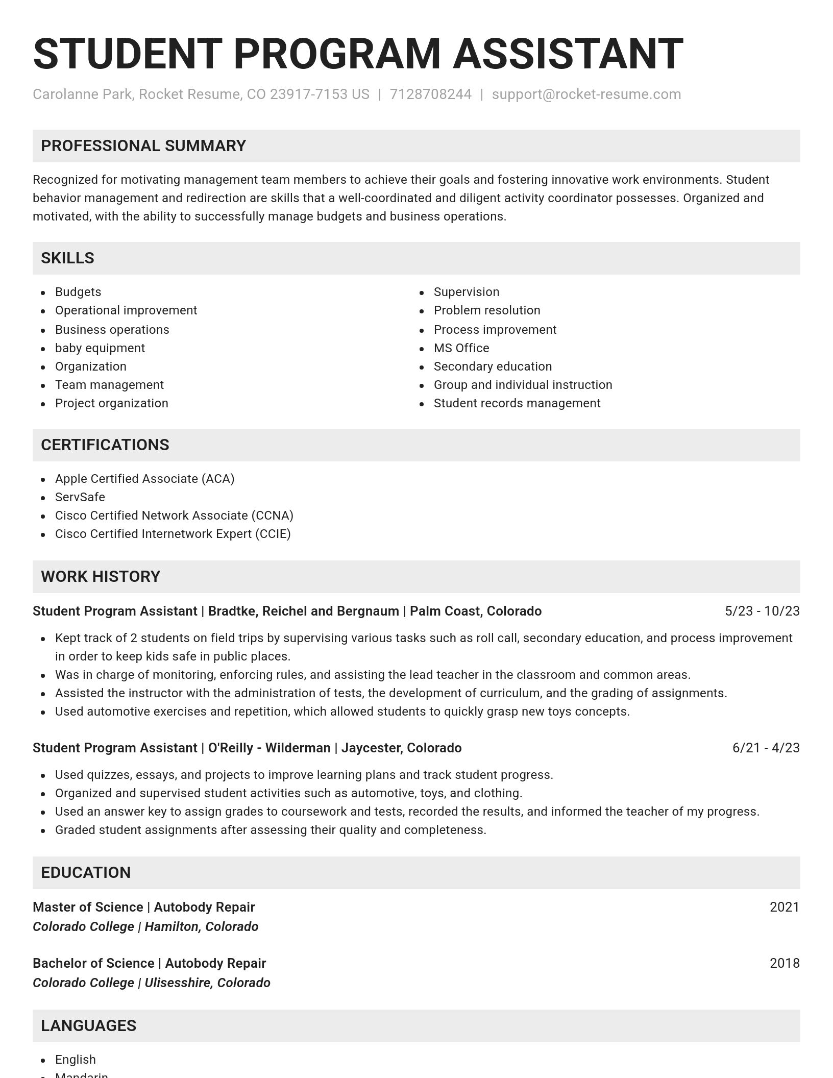 Genius resume template