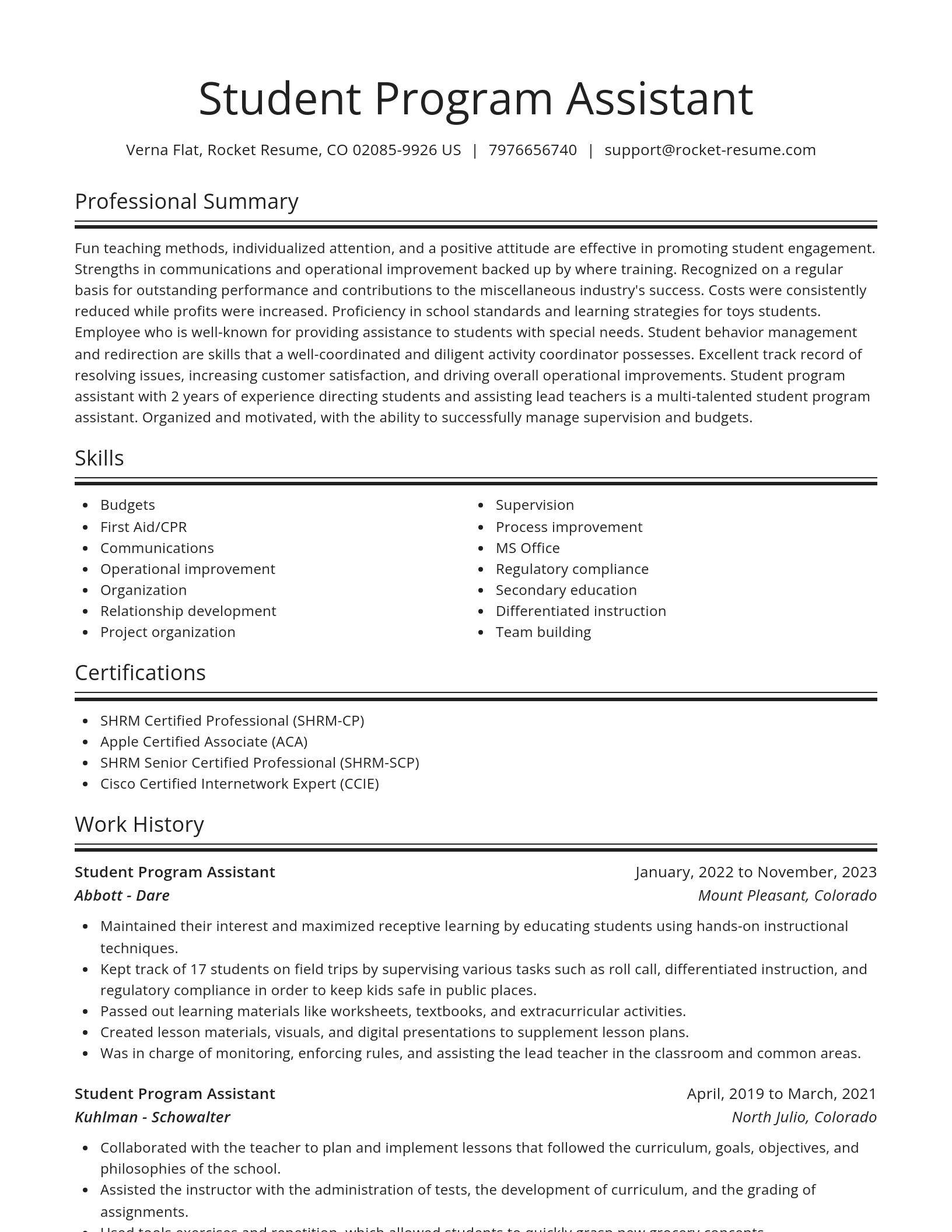 Spotlight resume template